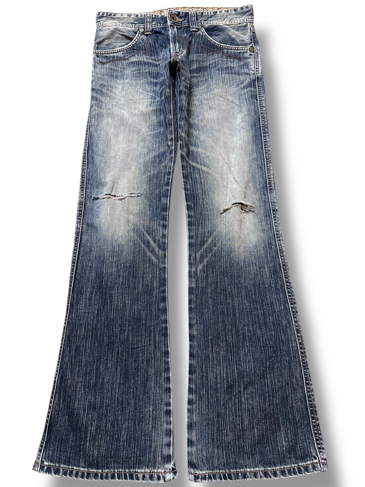 Edwin Vintage Edwin Bluetrip Flare Bootcut Grunge Distressed Denim Size US 30 / EU 46 - 1 Thumbnail