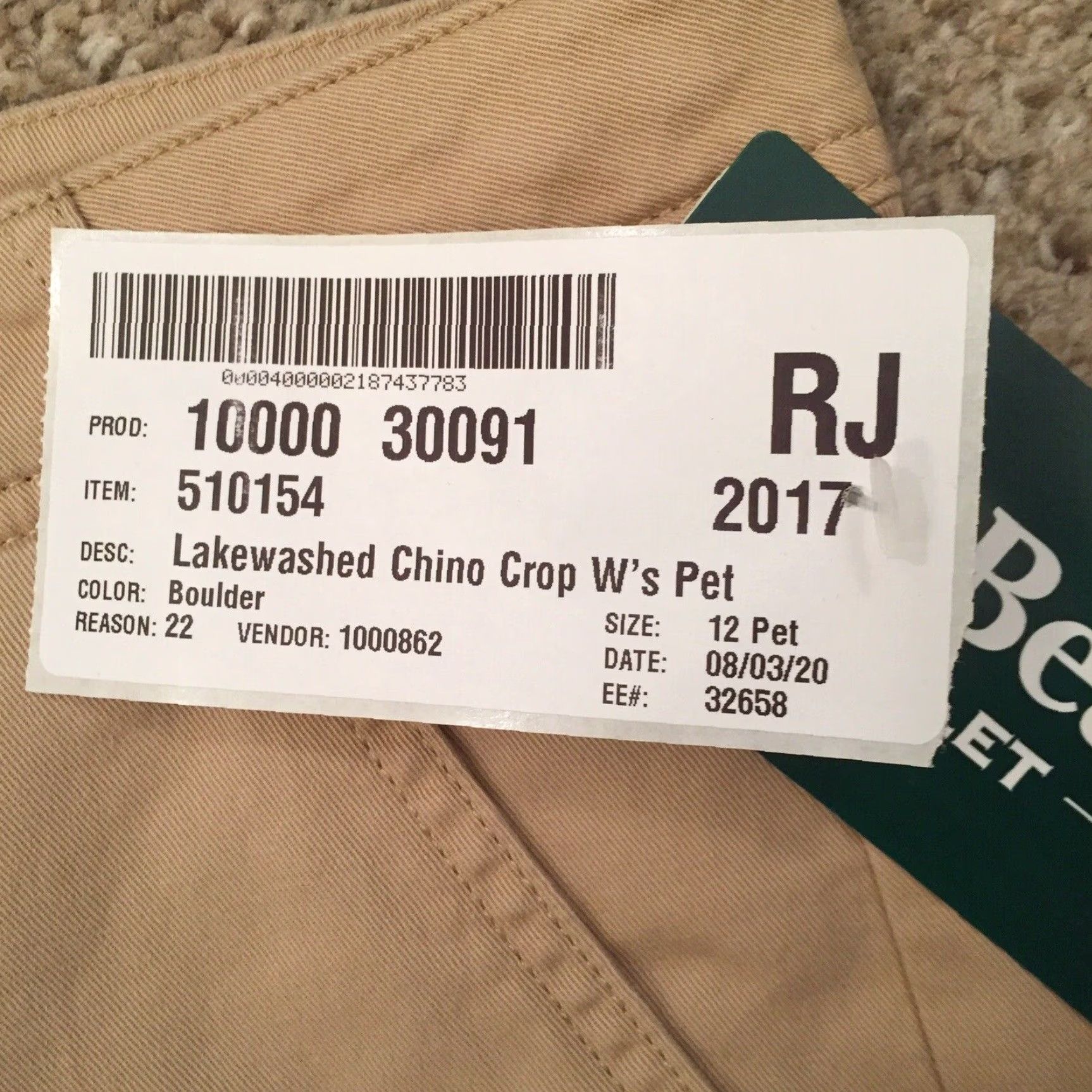 Vintage LL Bean Lakewashed Chino Pants Womens Size 12P Petite Cropped Beige New Size 34" / US 12 / IT 48 - 3 Thumbnail