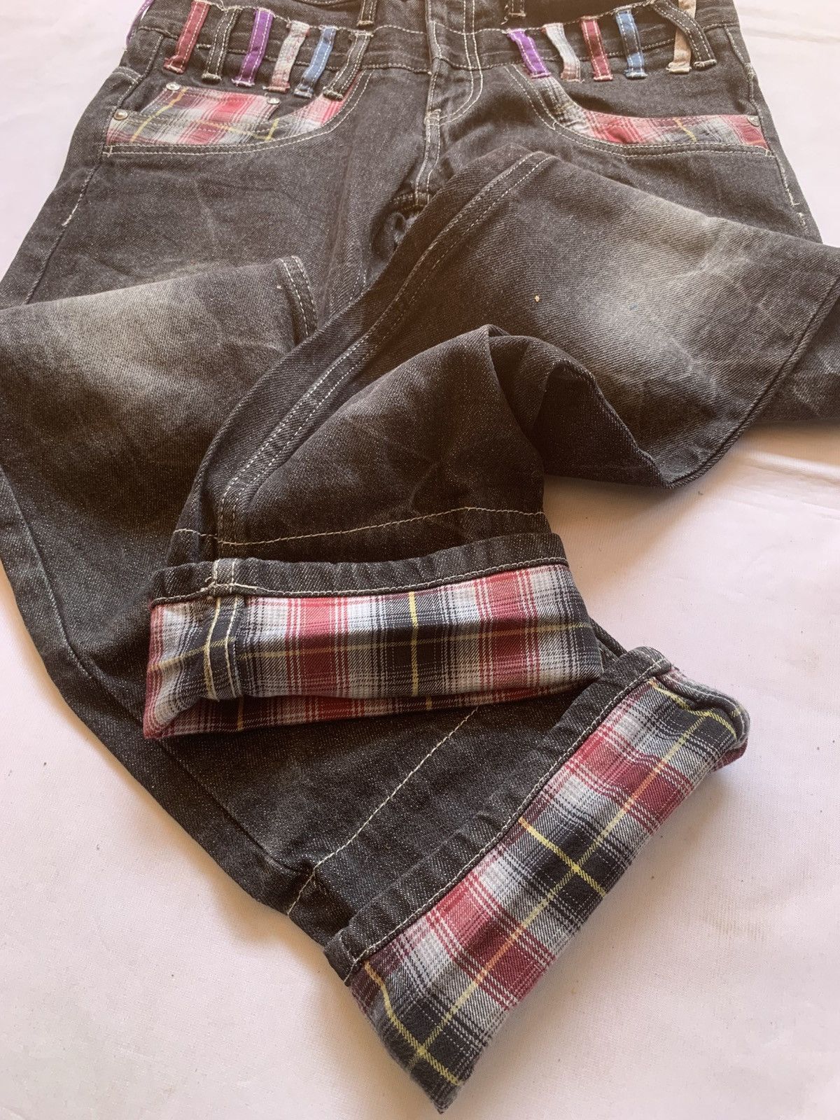 Japanese Brand Y2k Punk Double Focus Double Waist Whisker Bondage Jeans Size US 30 / EU 46 - 14 Thumbnail
