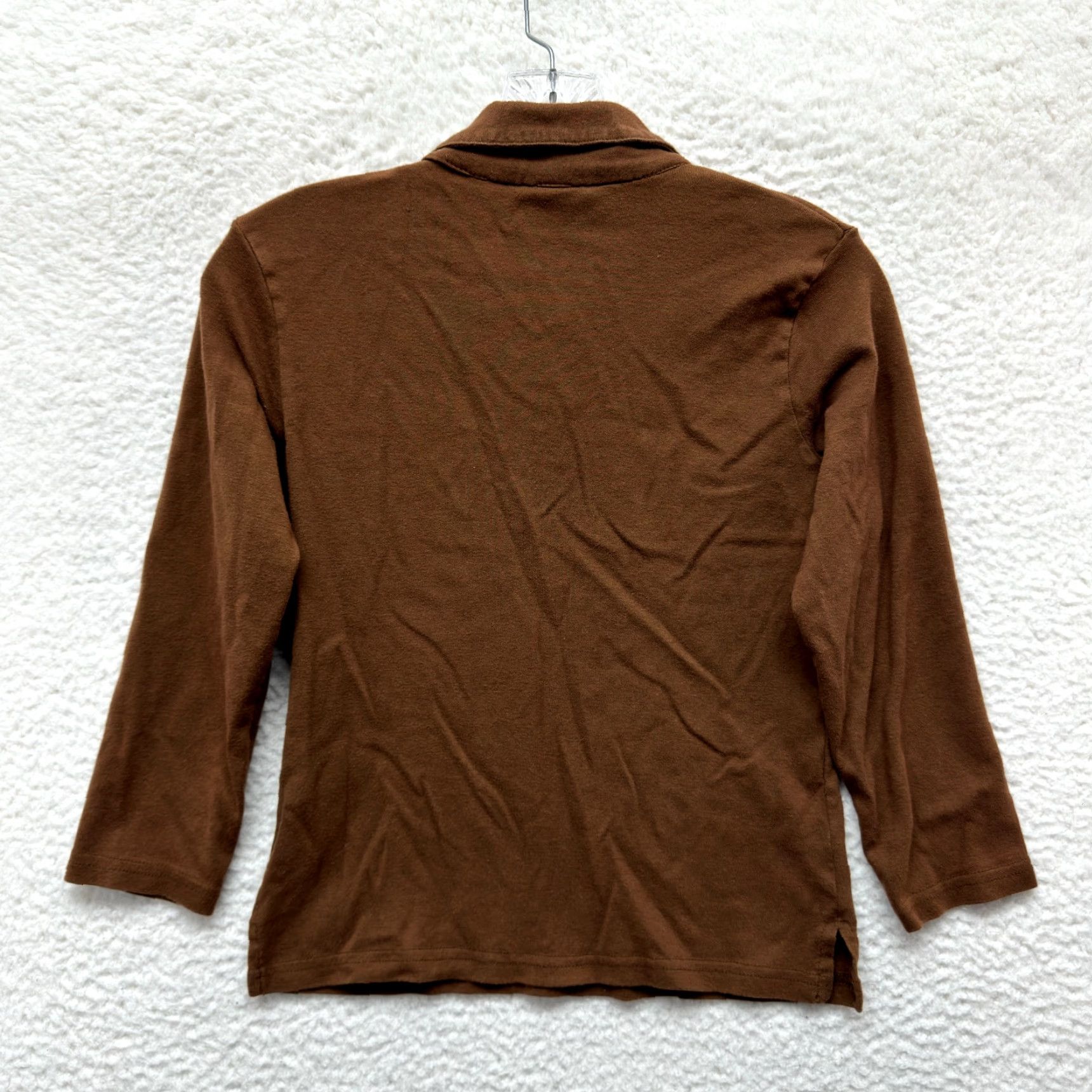 Energie VINTAGE Y2K Henley Polo Top Brown M Shirt Energie Womens Mens Fairy Whimsigoth Preppy Grunge Size M / US 6-8 / IT 42-44 - 2 Thumbnail