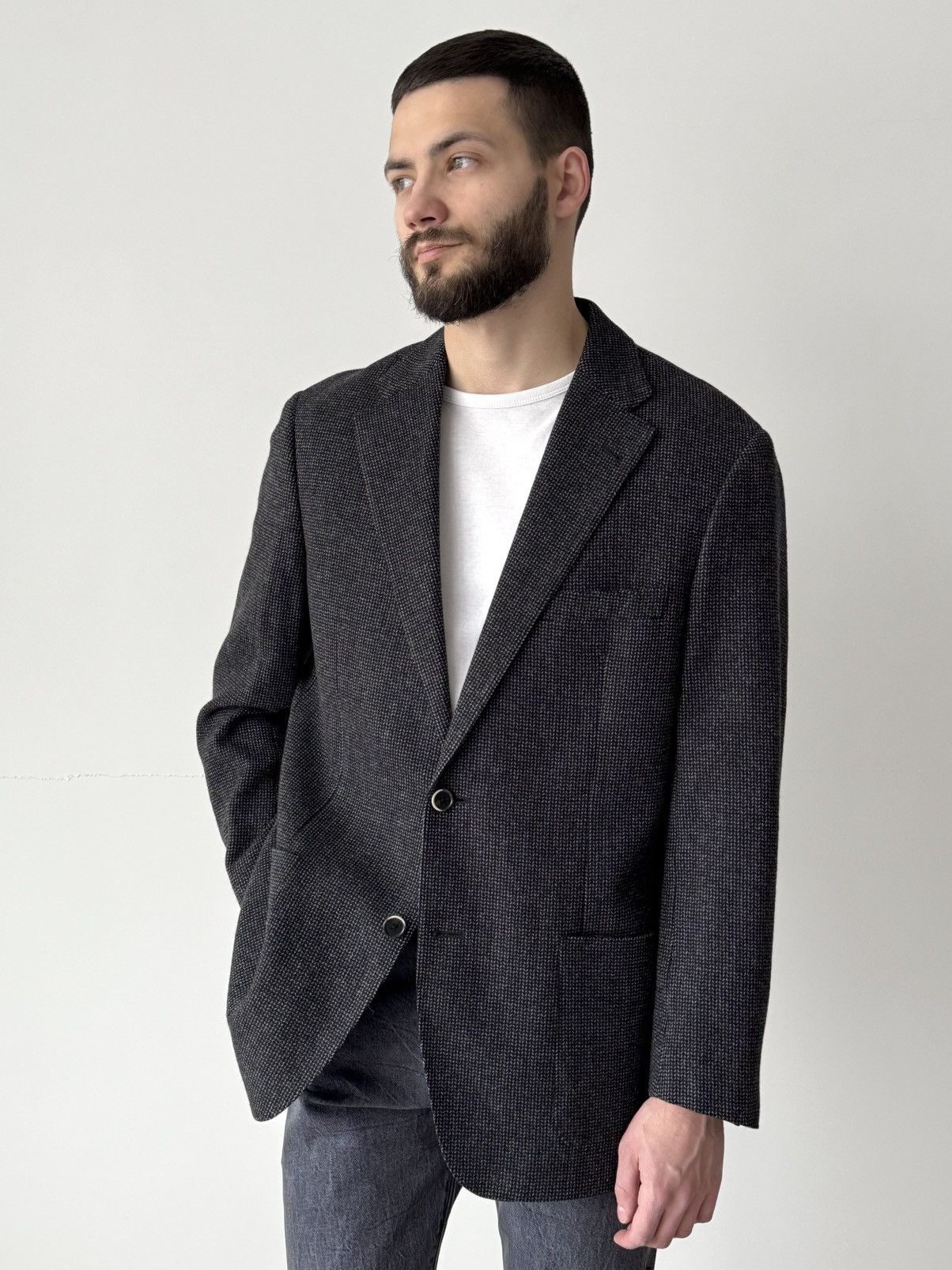 Corneliani Corneliani Wool & Cashmere Two Button Sport Black Jacket Size 42R - 1 Thumbnail