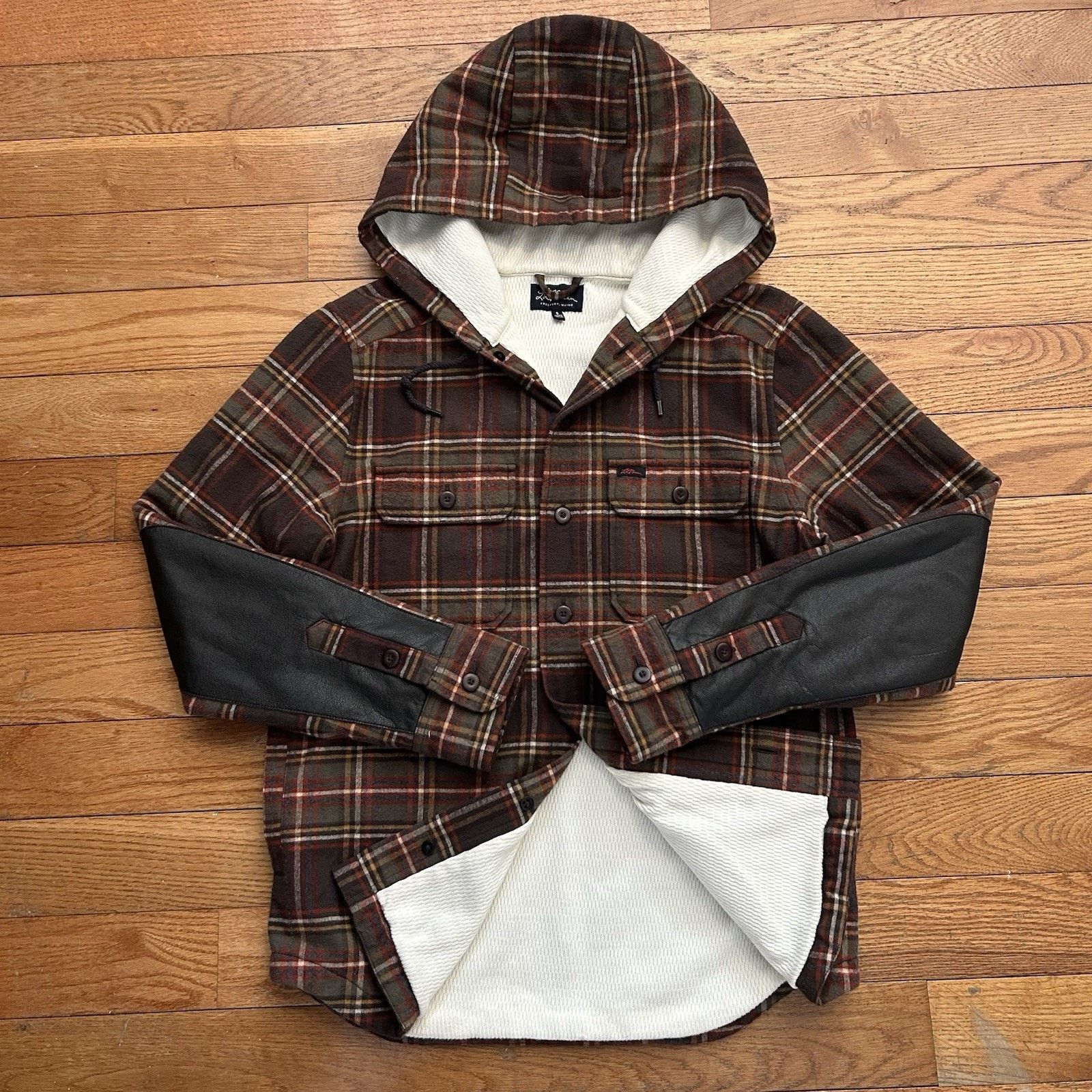 L.L. Bean Plaid Flannel Hoodie Thermal Waffle Knit Lined Shirt Jacket Size US S / EU 44-46 / 1 - 1 Thumbnail