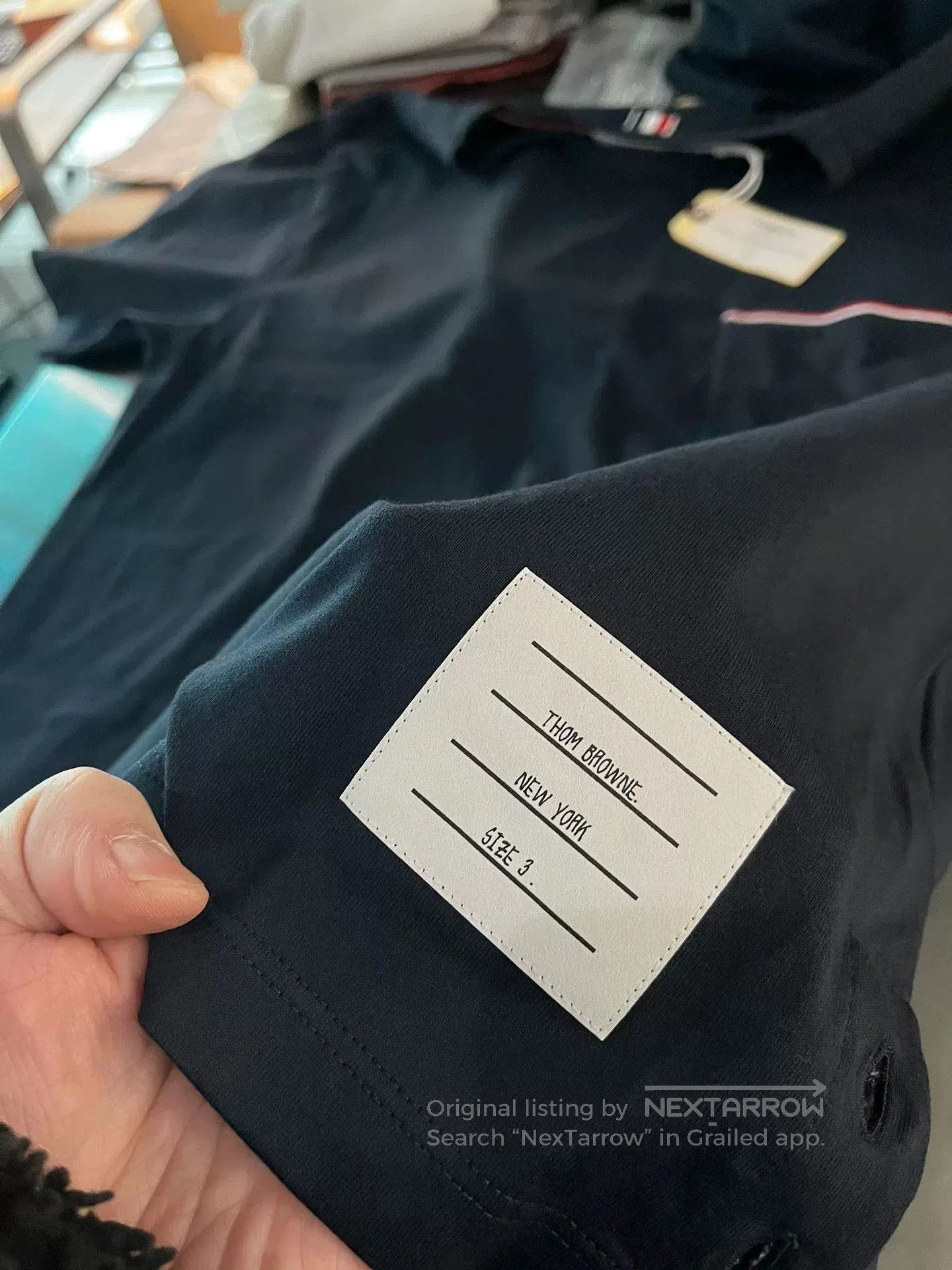Thom Browne Thom Browne Navy Crewneck Short-Sleeve Size 3. Size US L / EU 52-54 / 3 - 4 Thumbnail