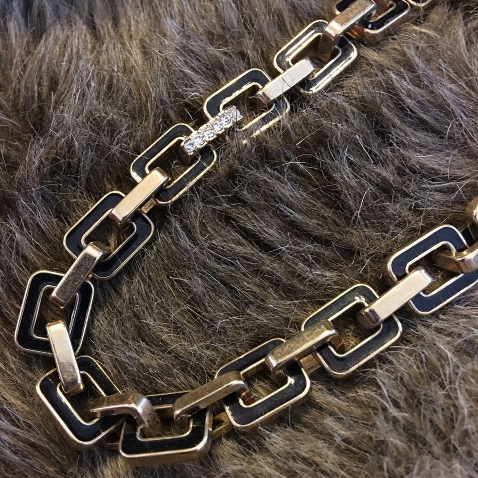 Vintage Vintage gold tone chunky link enamel necklace Size ONE SIZE - 6 Thumbnail