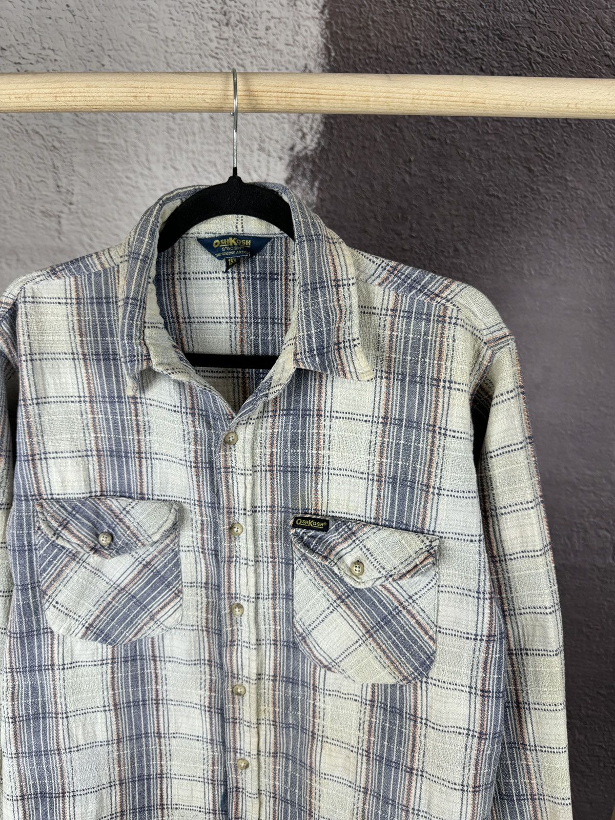 Japanese Brand OshKosh bgosh vintage Japan Workwear checkered flannel shirt Size US M / EU 48-50 / 2 - 4 Thumbnail