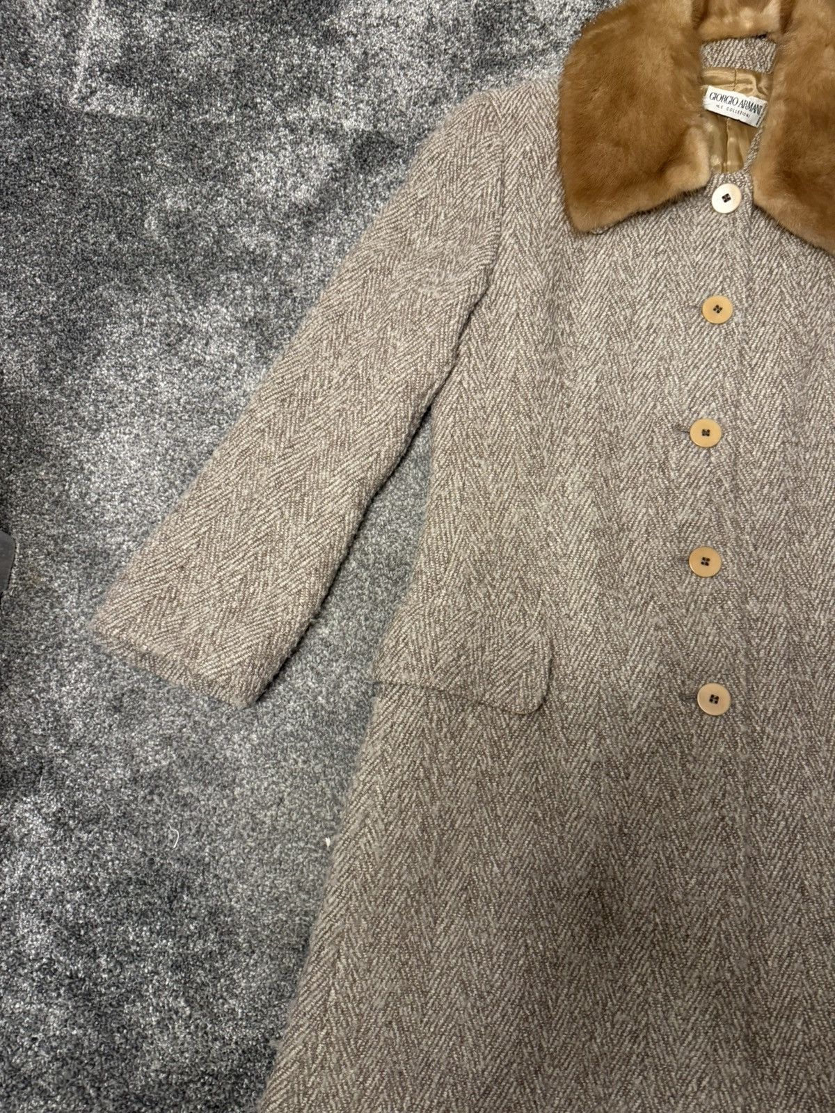 Giorgio Armani Giorgia Armani Wool & Mink fur overcoat Vintage Size M / US 6-8 / IT 42-44 - 3 Thumbnail