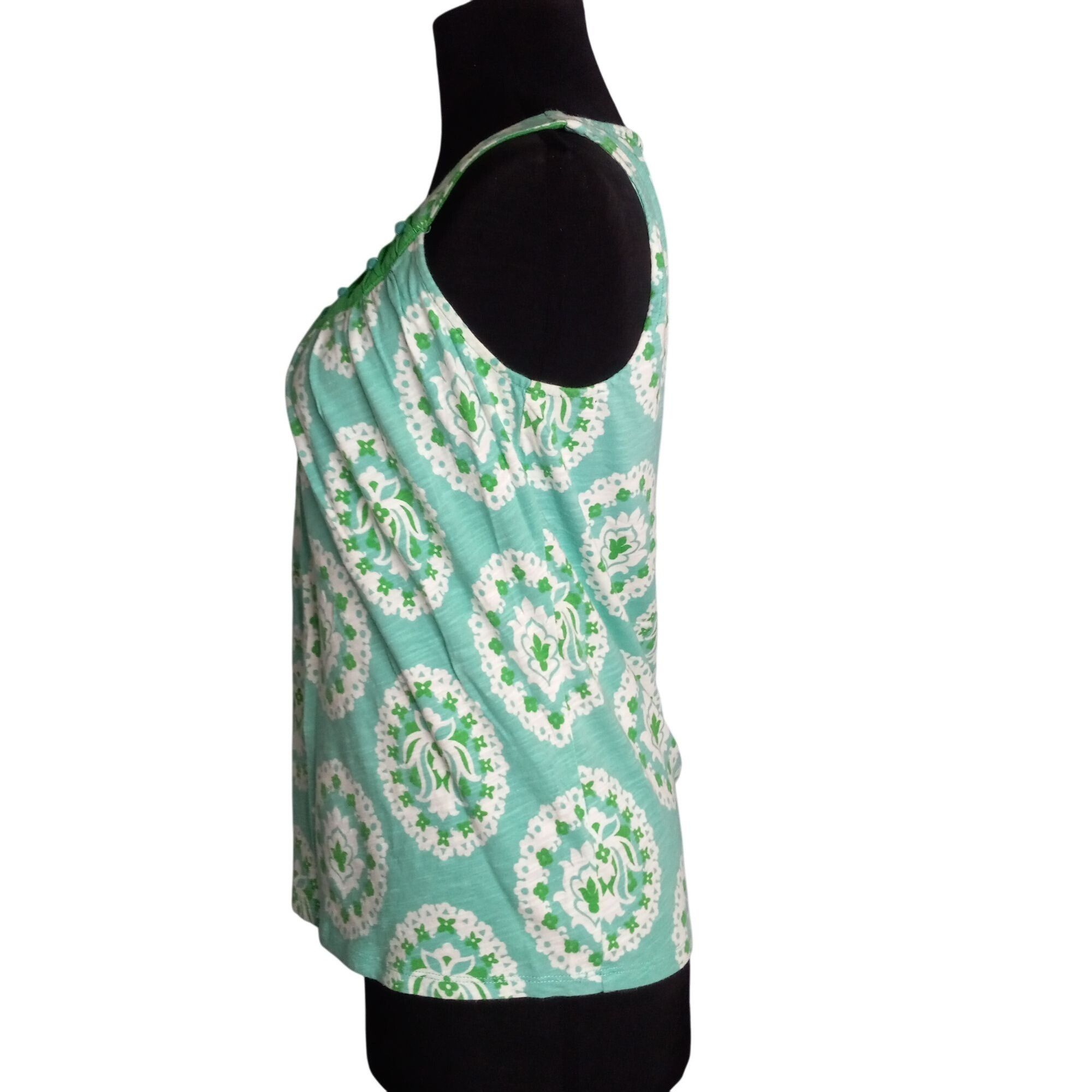 Boden Boden Size S UK10 US6 Tank Top Womens Green White Patterned Size M / US 6-8 / IT 42-44 - 3 Thumbnail
