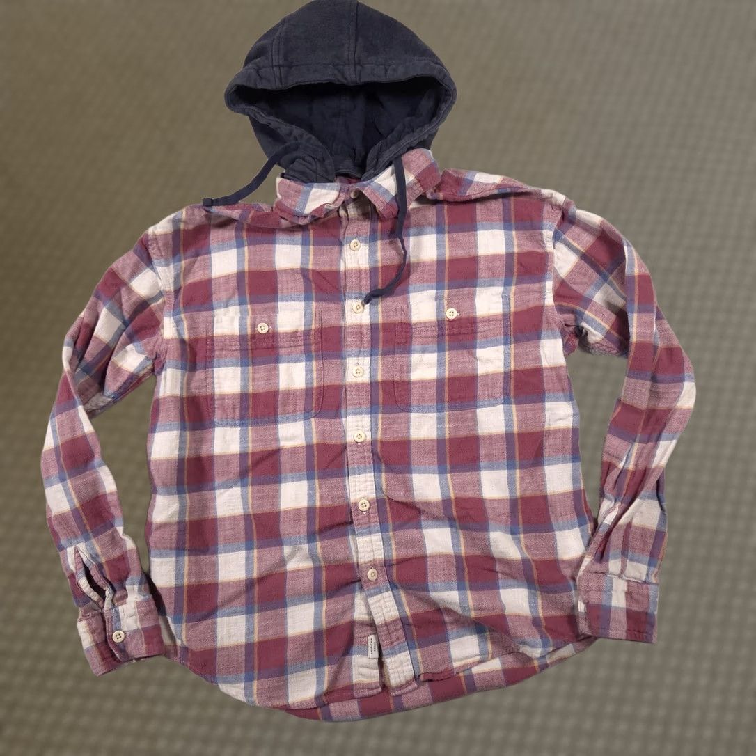 American Eagle Outfitters VINTAGE American Eagle Shirt Mens Medium Red Plaid Hooded Flannel Button Down Casual Size US M / EU 48-50 / 2 - 1 Thumbnail