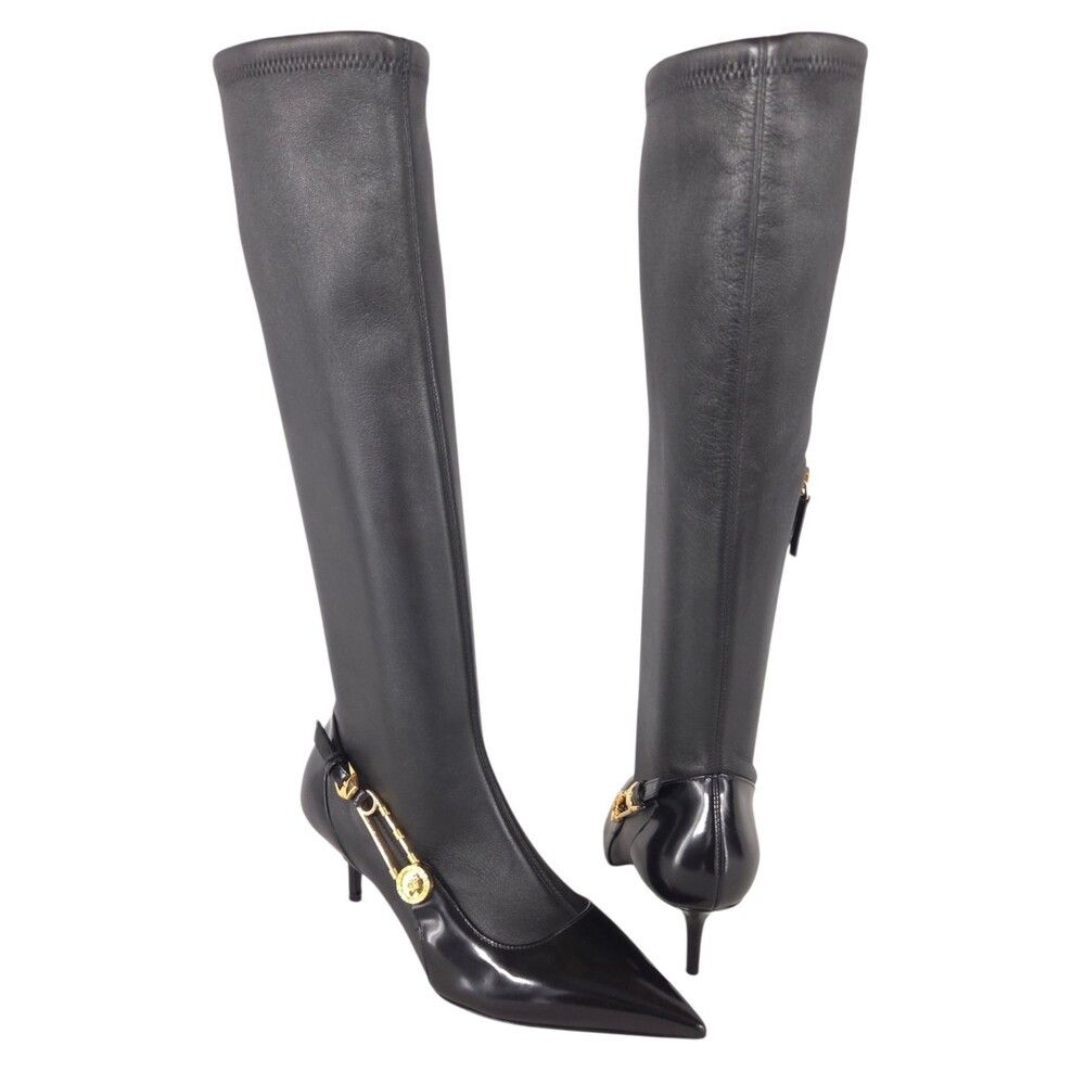 Versace Versace Safety Pin Nappa Stretch Boots US 6 EU 36 Womens Size US 6 / IT 36 - 1 Thumbnail