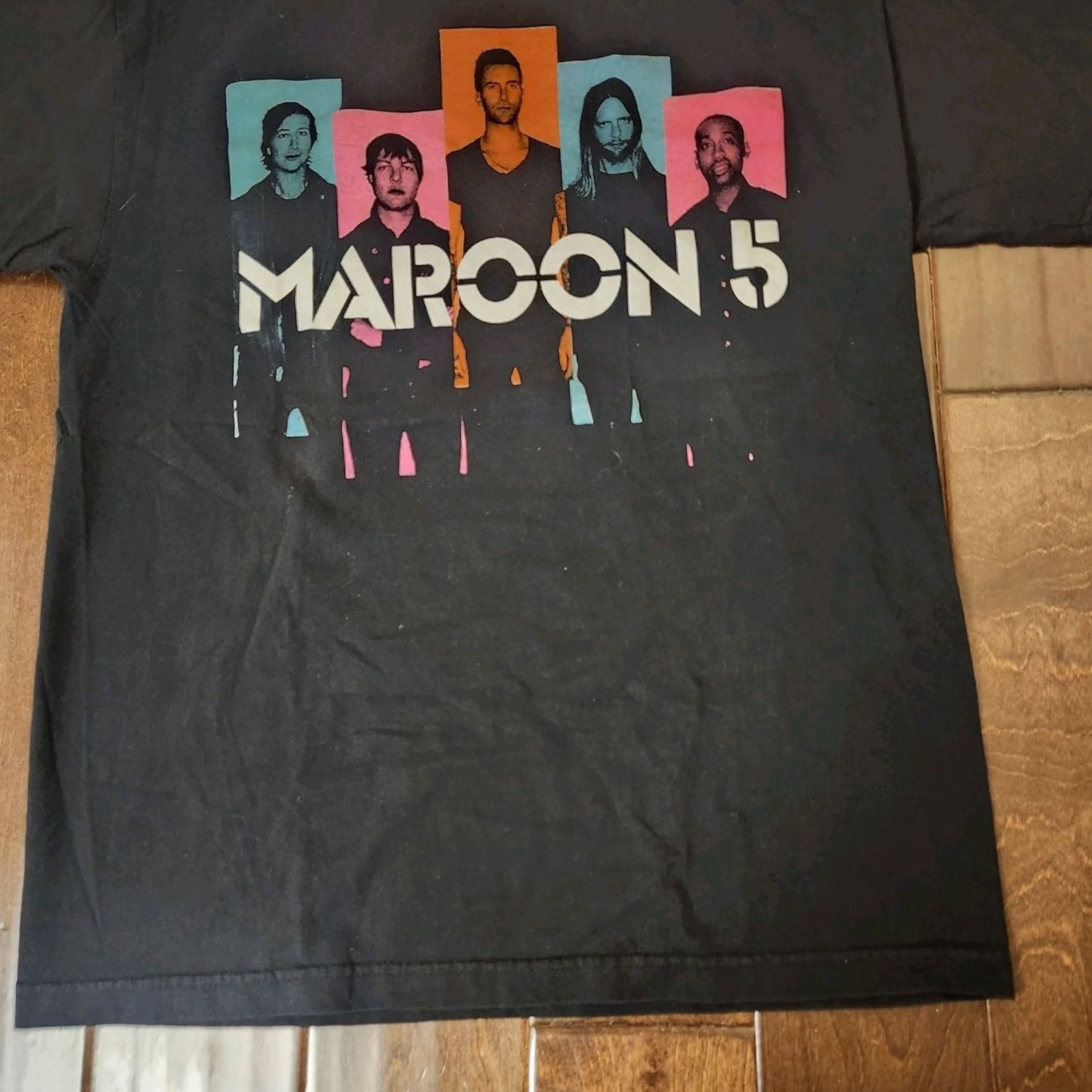 Doublet Maroon 5 Band Mens Black T-Shirt L Crew Neck Short Sleeve Double-Sided Logo 2013 Tour Neon Trees Owl City Concert Sz L Mens Size US L / EU 52-54 / 3 - 4 Thumbnail