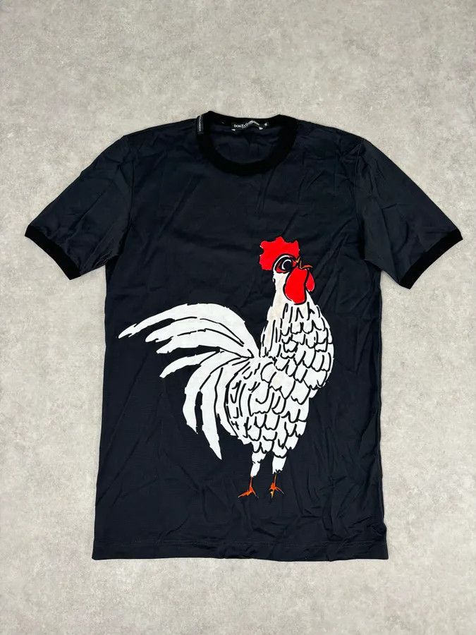 Dolce & Gabbana Dolce & Gabbana Frenchie Rooster Black T-Shirt Size US M / EU 48-50 / 2 - 1 Thumbnail