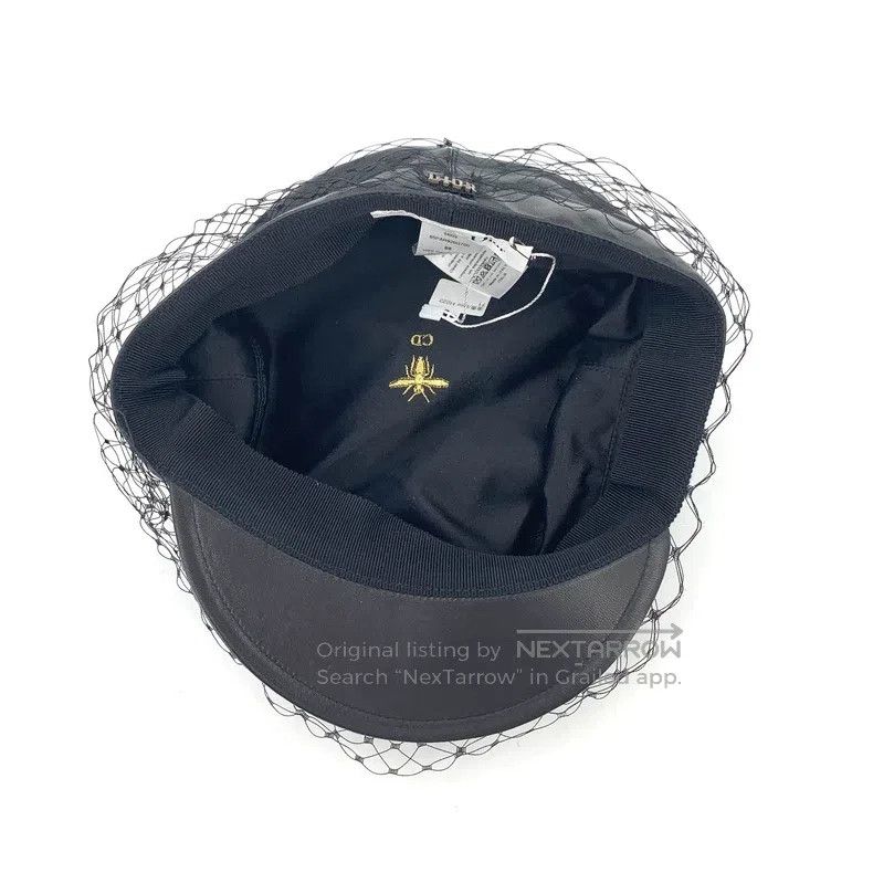 Dior Dior Size59 Black mesh lace sheep leather beret newspaper b Size ONE SIZE - 6 Thumbnail