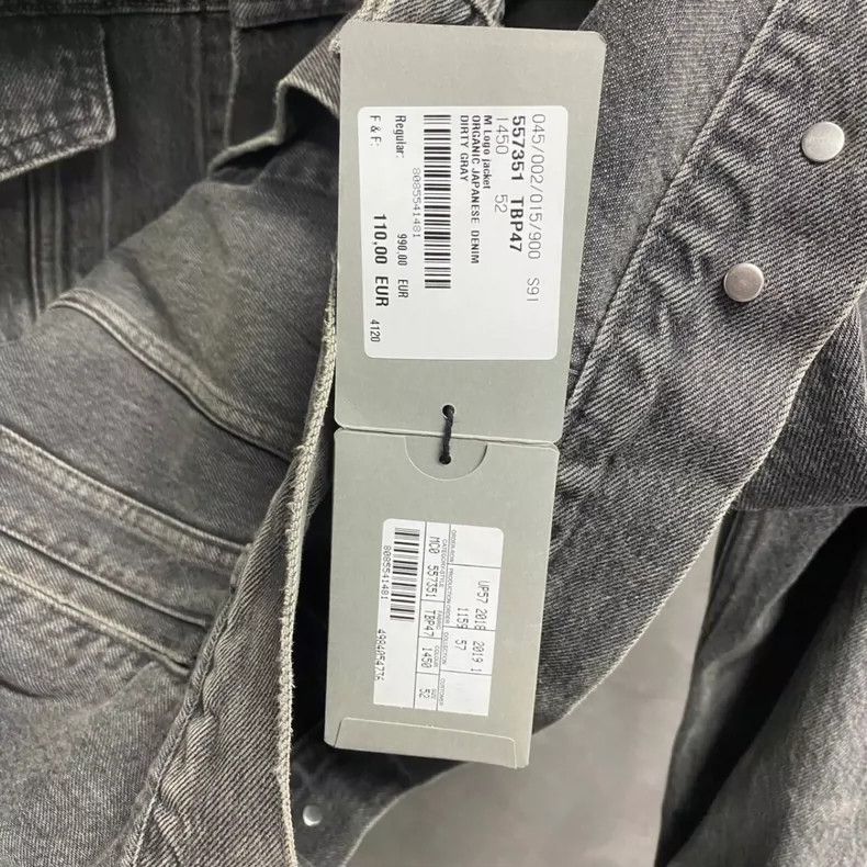 Balenciaga Balenciaga Black and grey printed logo denim jacket Size US M / EU 48-50 / 2 - 8 Thumbnail