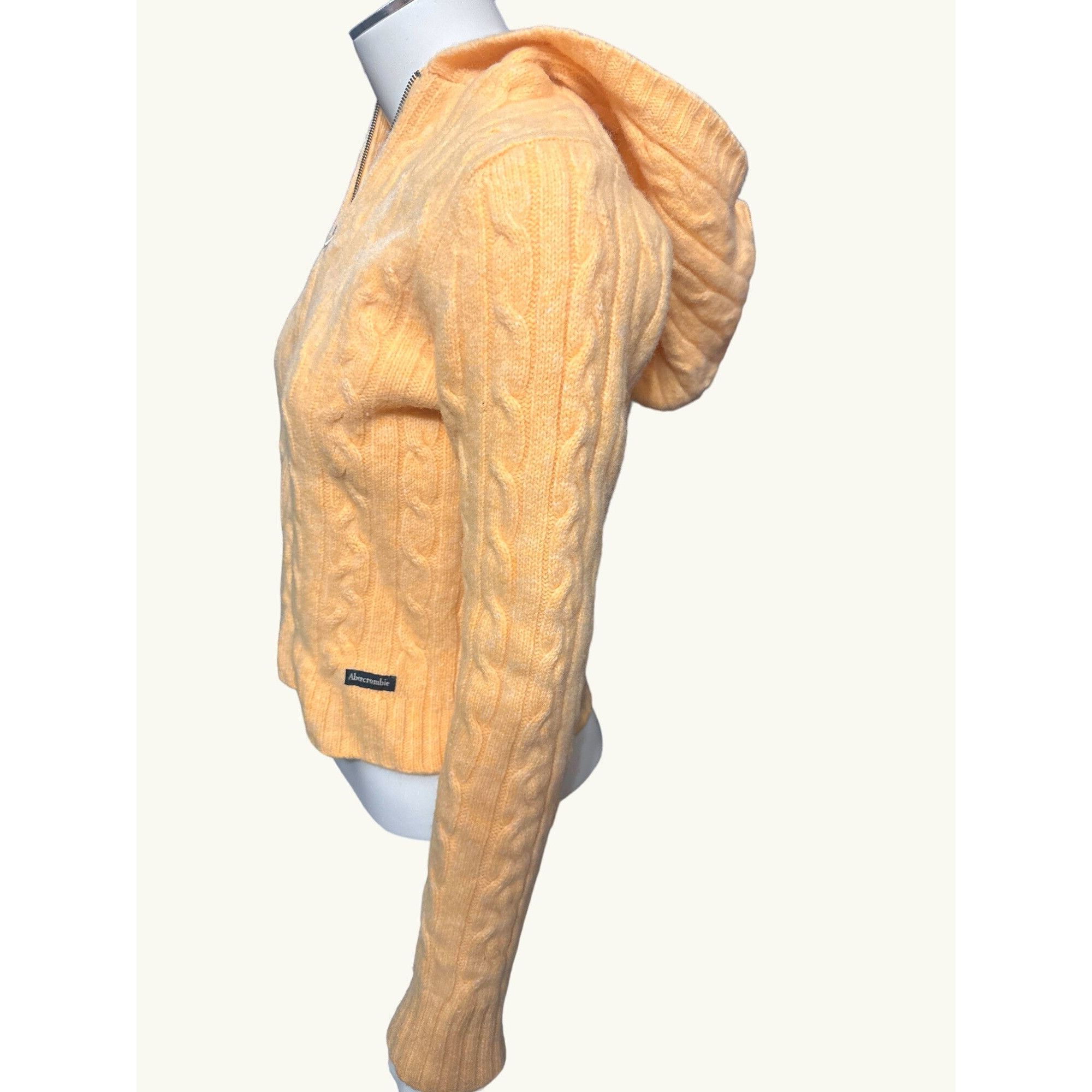 Abercrombie & Fitch Abercrombie & Fitch Yellow Cable Knit Wool Hoodie Sweater Wo Size M / US 6-8 / IT 42-44 - 3 Thumbnail