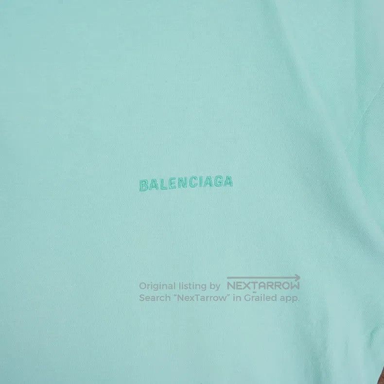 Balenciaga Balenciaga Mint Green Embroidery Logo Short Sleeve T-Shirt Size US M / EU 48-50 / 2 - 4 Thumbnail