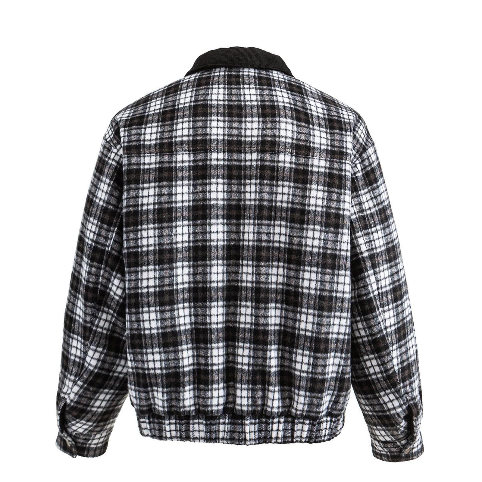 Other Black-White Plaid Padded Jacket | Lapel Collar Heavy Warm Size US M / EU 48-50 / 2 - 3 Thumbnail