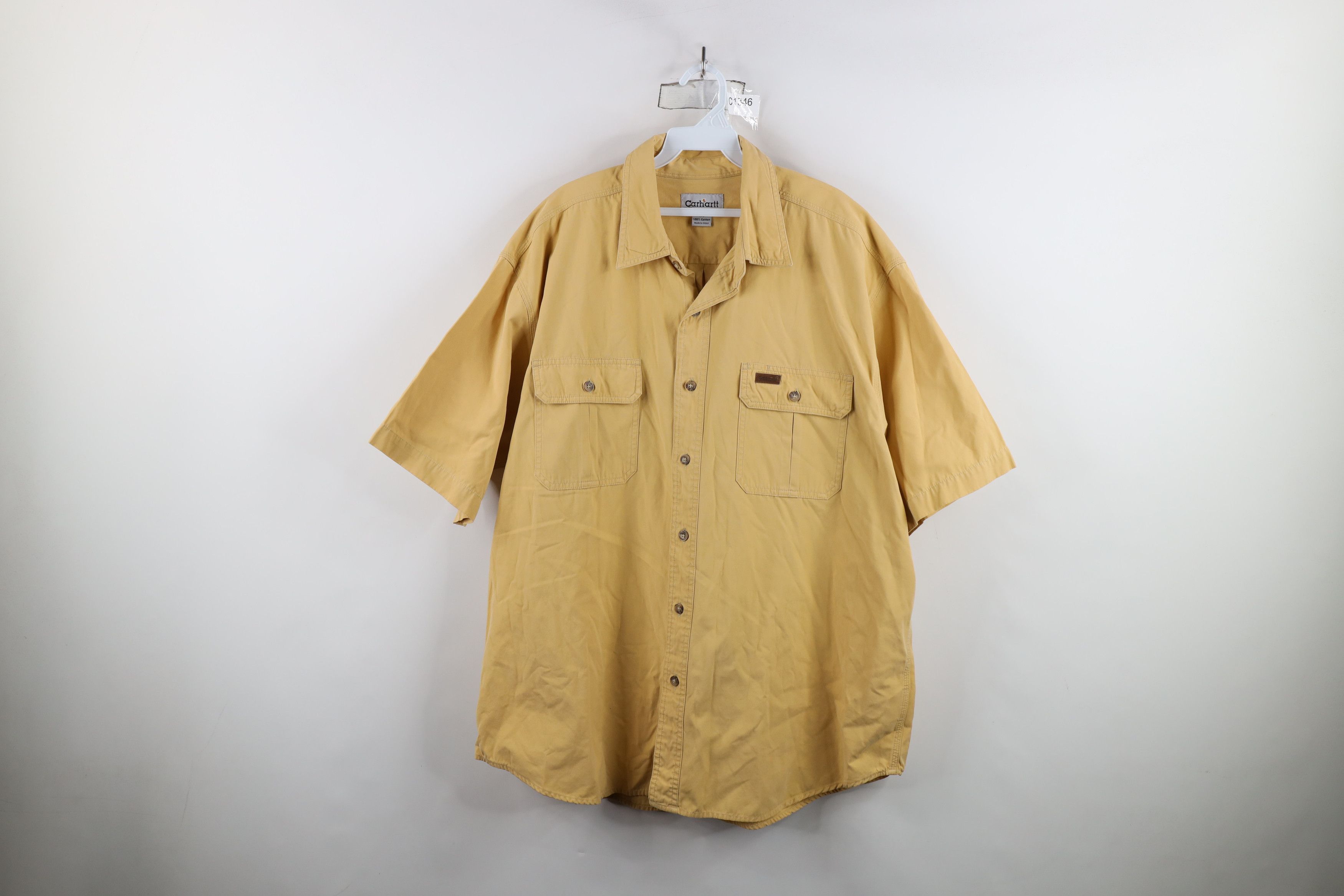 Carhartt × Vintage Vintage Carhartt Heavyweight Short Sleeve Collared Shirt Size US XL / EU 56 / 4 - 1 Thumbnail