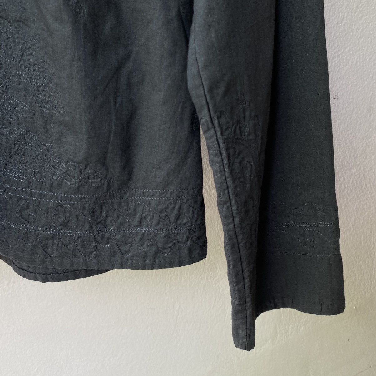 Issey Miyake Haath Dark Teal Embroidered Mandarin Shirt Size XS / US 0-2 / IT 36-38 - 11 Thumbnail