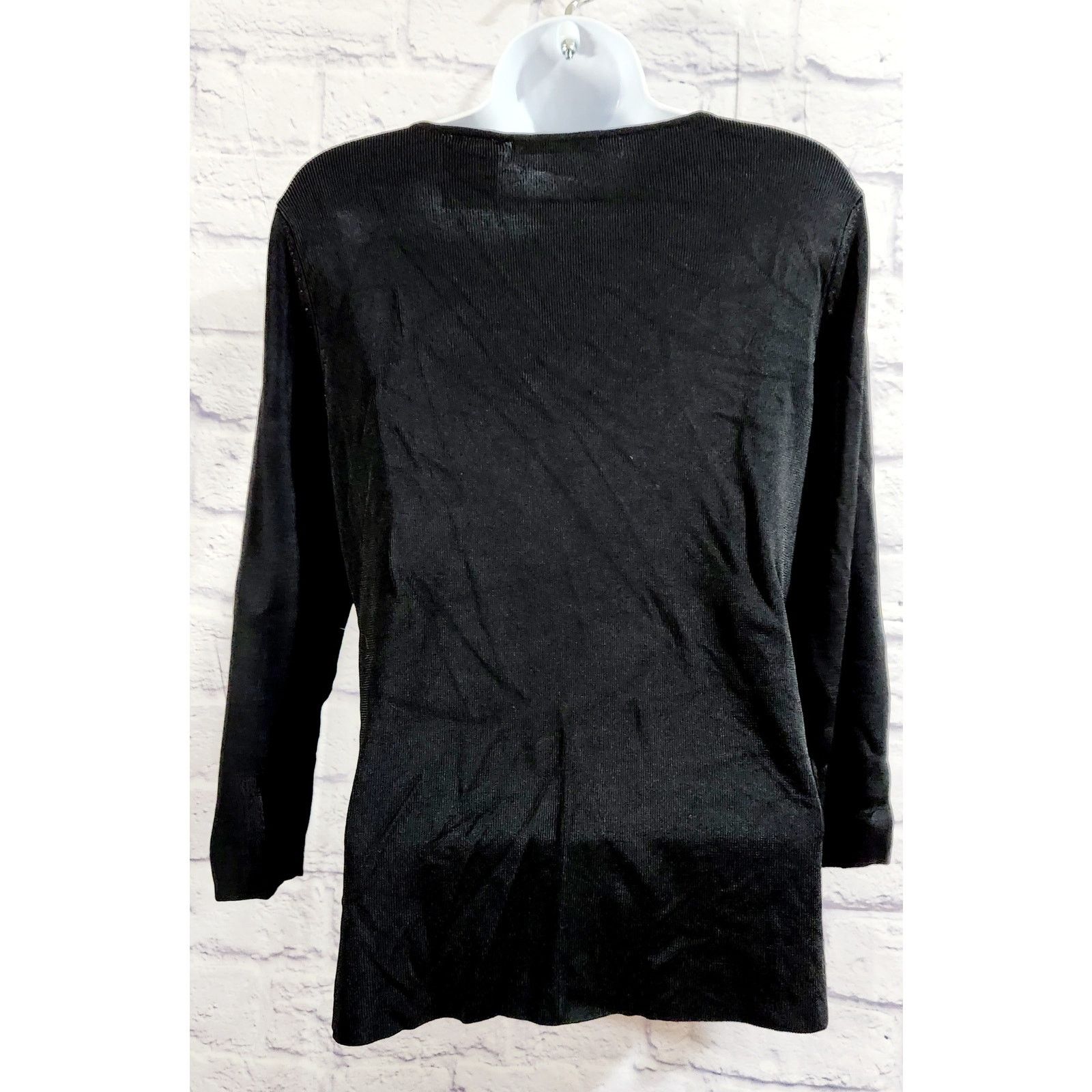 Other Sweaterworks Black Beaded Front Ribbed Top Medium Size M / US 6-8 / IT 42-44 - 3 Thumbnail