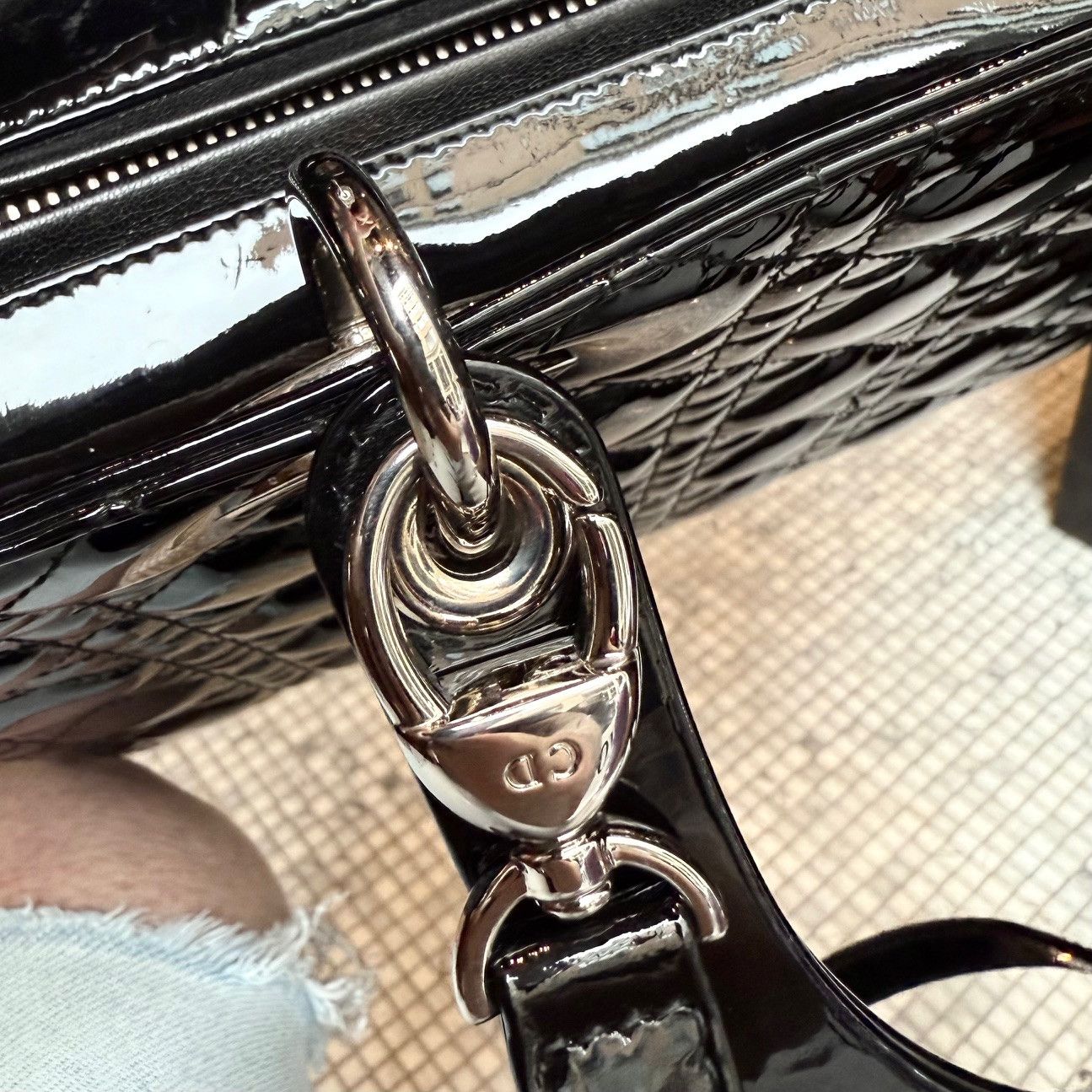Dior Dior Black Patent Cannage Large Lady Dior Bag Size ONE SIZE - 10 Thumbnail