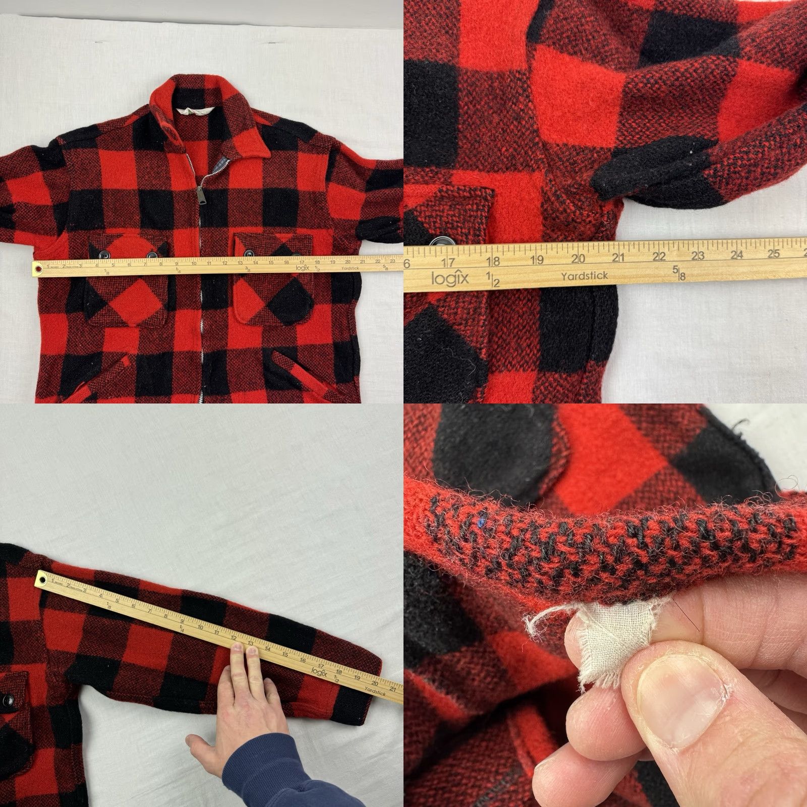 Vintage VINTAGE Foremost Penneys Wool Jacket Shirt Jacket Adult Medium Red Buffalo Plaid 60s Mens Size US M / EU 48-50 / 2 - 9 Thumbnail