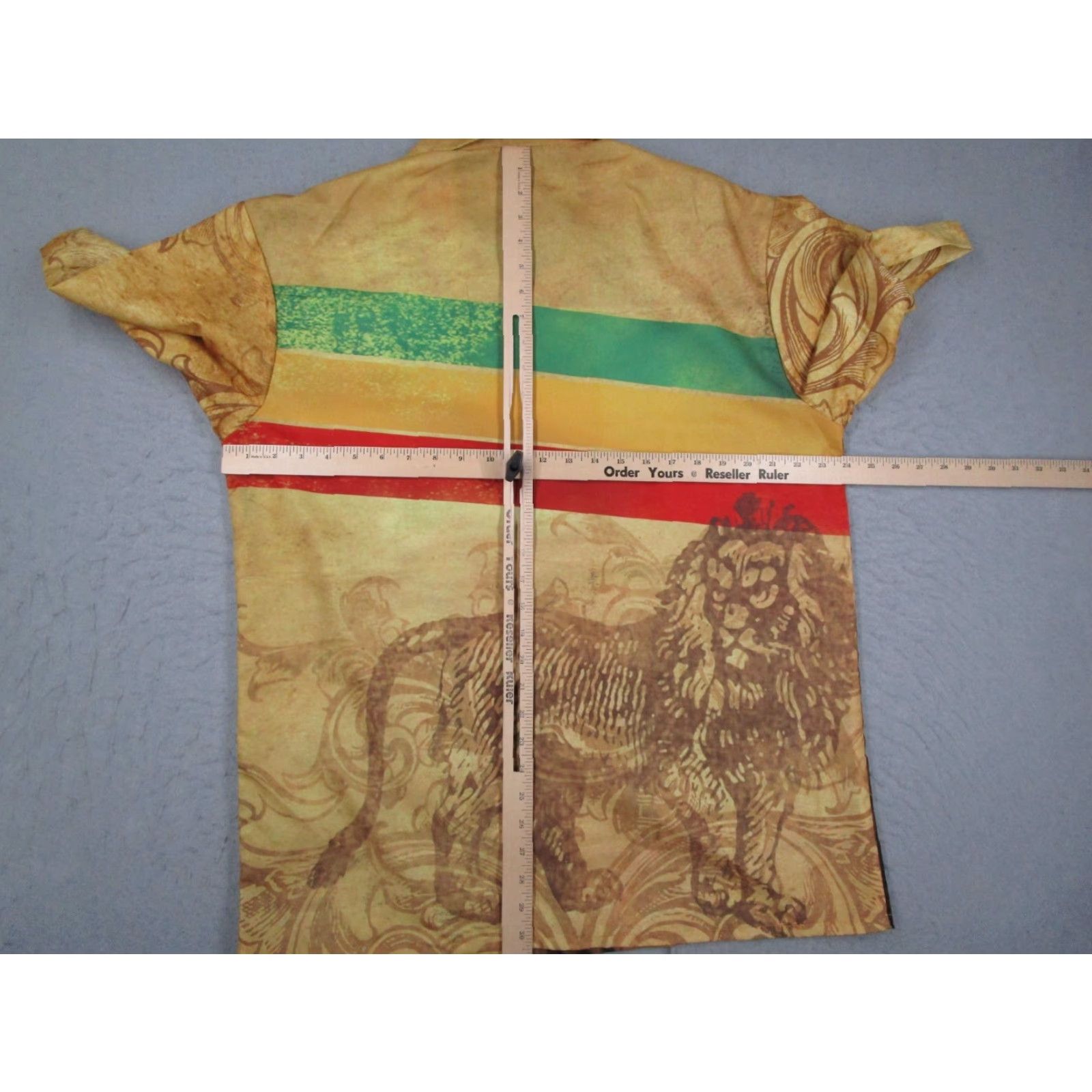 Vintage Zion Rootswear Shirt Mens Large Yellow Button-Up Short Sleeve AOP Bob Marley Embroidered Collar Geometric BeacH Hippie Retro Casual Workwear (Mens) Size US L / EU 52-54 / 3 - 5 Thumbnail