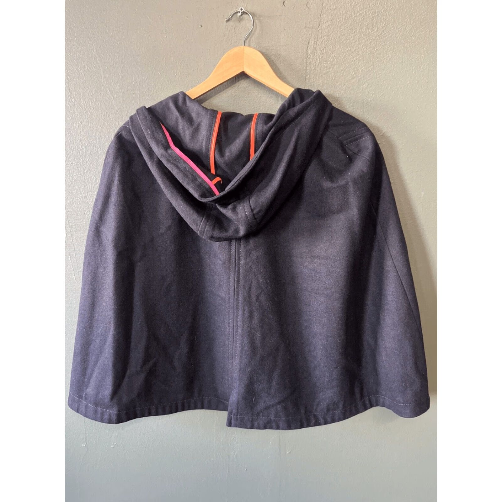 Vintage VINTAGE American Eagle Hooded Poncho Cape Wool Blend Purple Large Overcoat Women Fall Fringe Size L / US 10 / IT 46 - 3 Thumbnail
