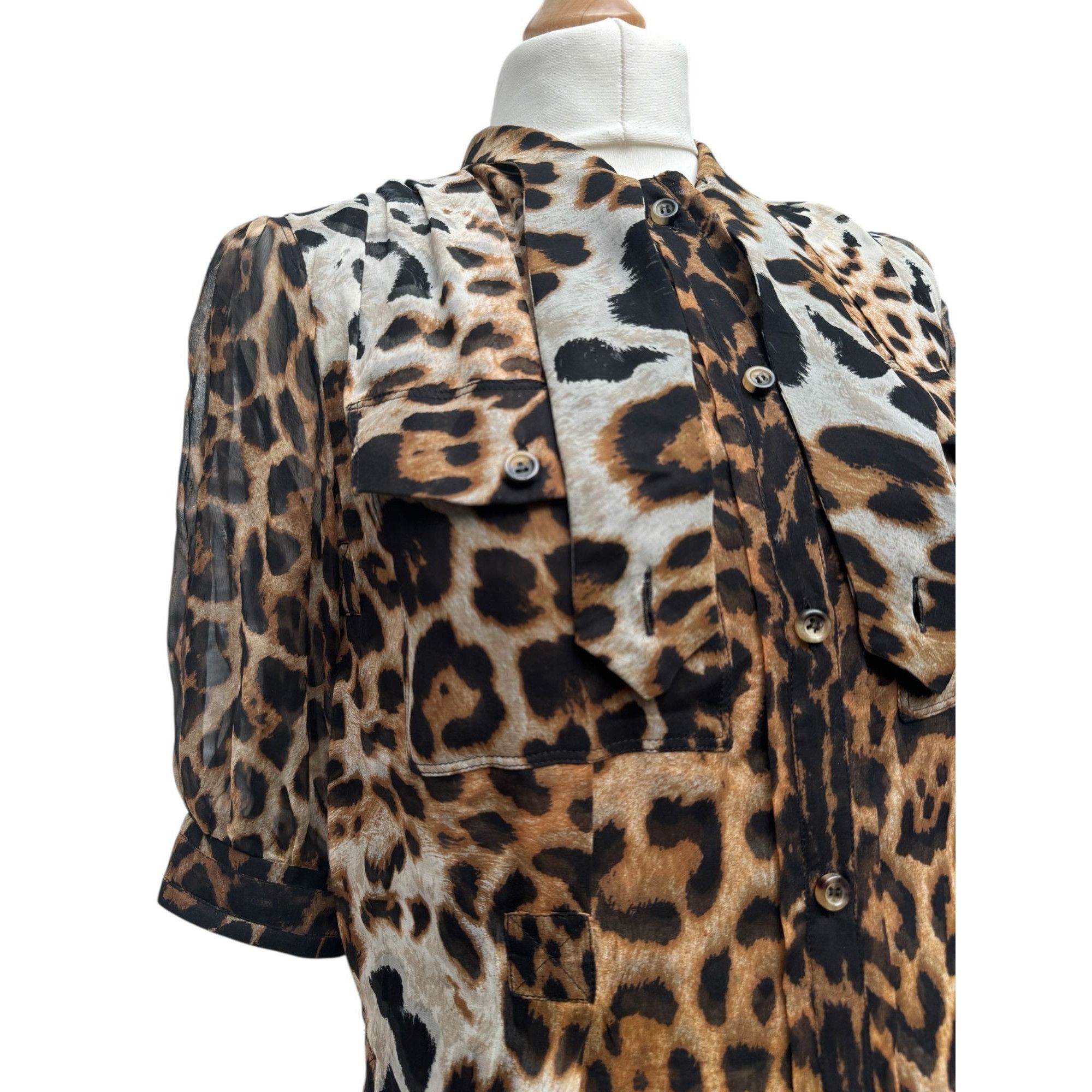Yves Saint Laurent Tom Ford Leopard Silk Dress Size XS / US 0-2 / IT 36-38 - 4 Thumbnail
