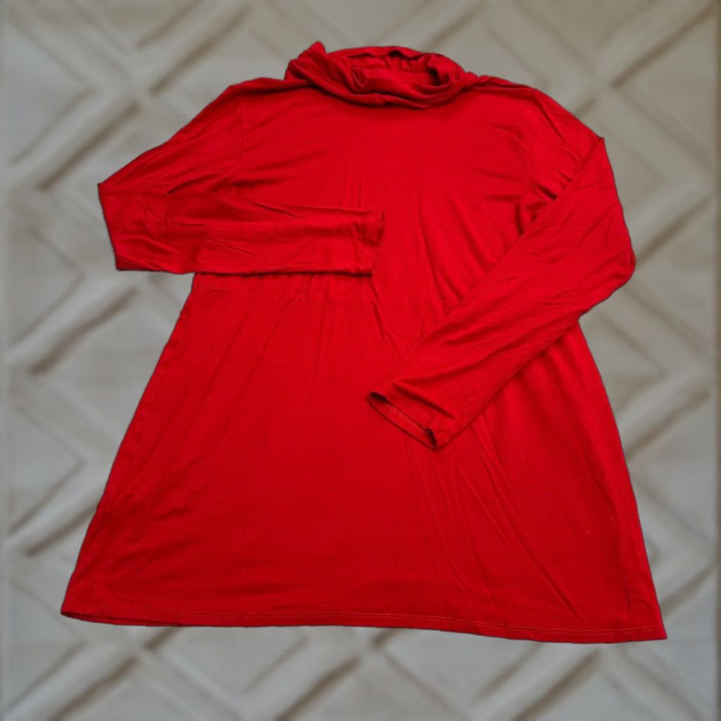 J. Jill J. Jill Blouse Womens Small Red Cowl Neck Long Sleeve Casual Stretch Tunic Size S / US 4 / IT 40 - 1 Thumbnail