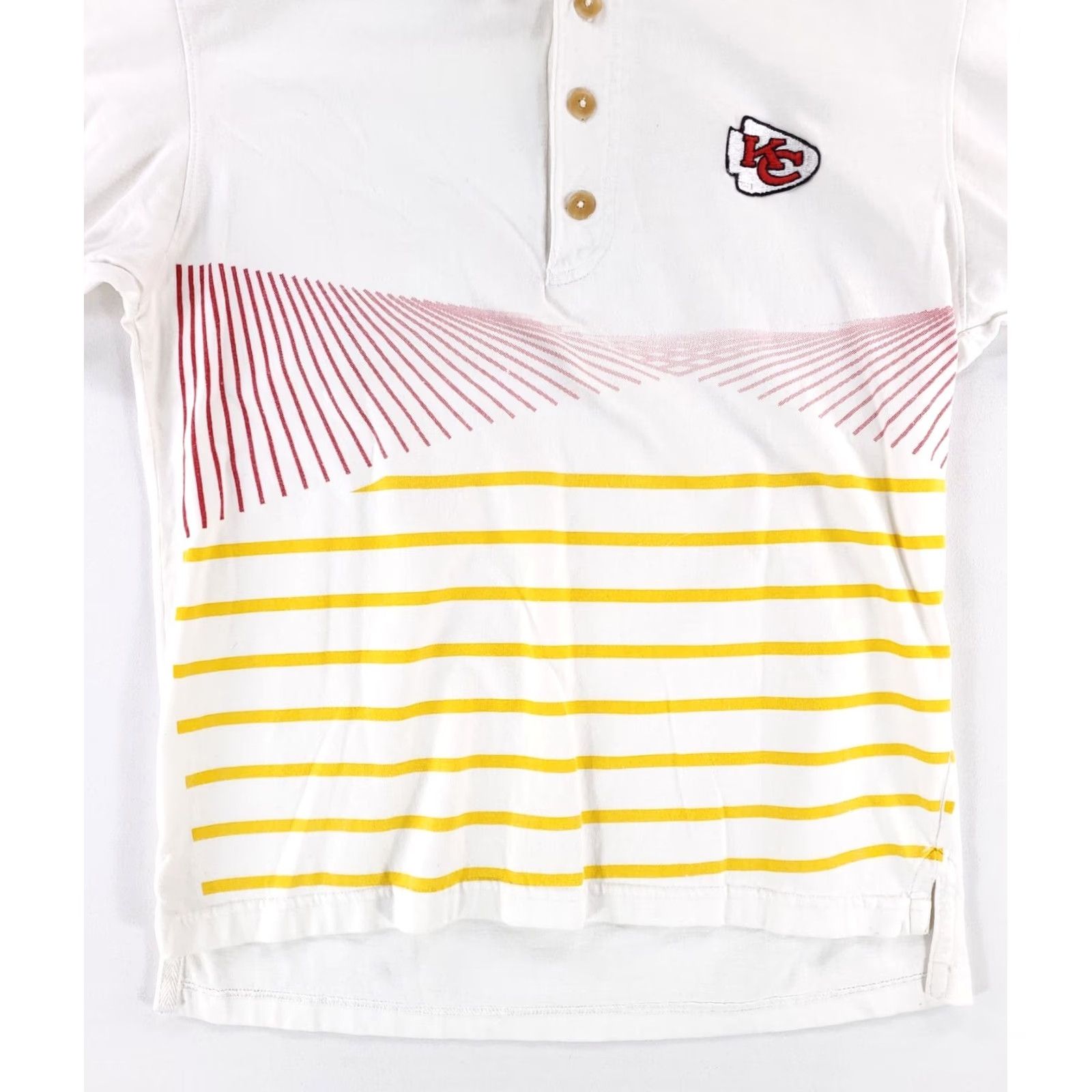 Vintage VINTAGE Kansas City Chiefs True Fan Polo Shirt White Short Sleeve Mens M 90s Y2K Fan Shirt Mans Size US M / EU 48-50 / 2 - 2 Thumbnail