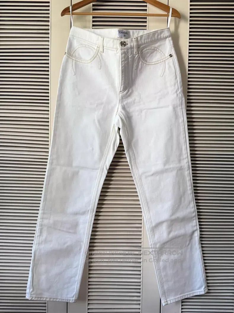 Chanel Chanel "COCO" letter white jeans Size 26" / US 2 / IT 38 - 2 Thumbnail