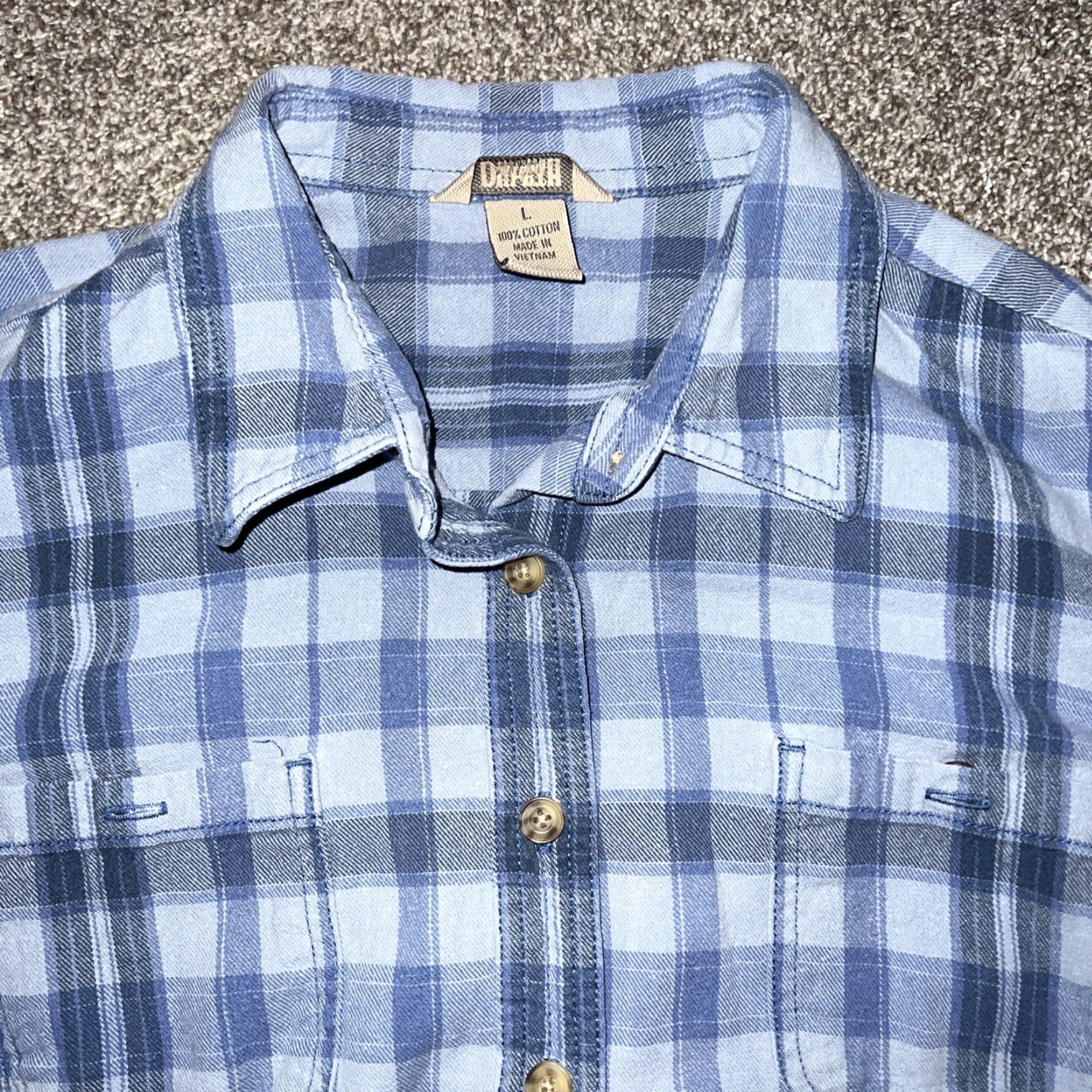 CO Duluth Trading Co Blue Flannel Shirt Womens Size L Size L / US 10 / IT 46 - 2 Thumbnail