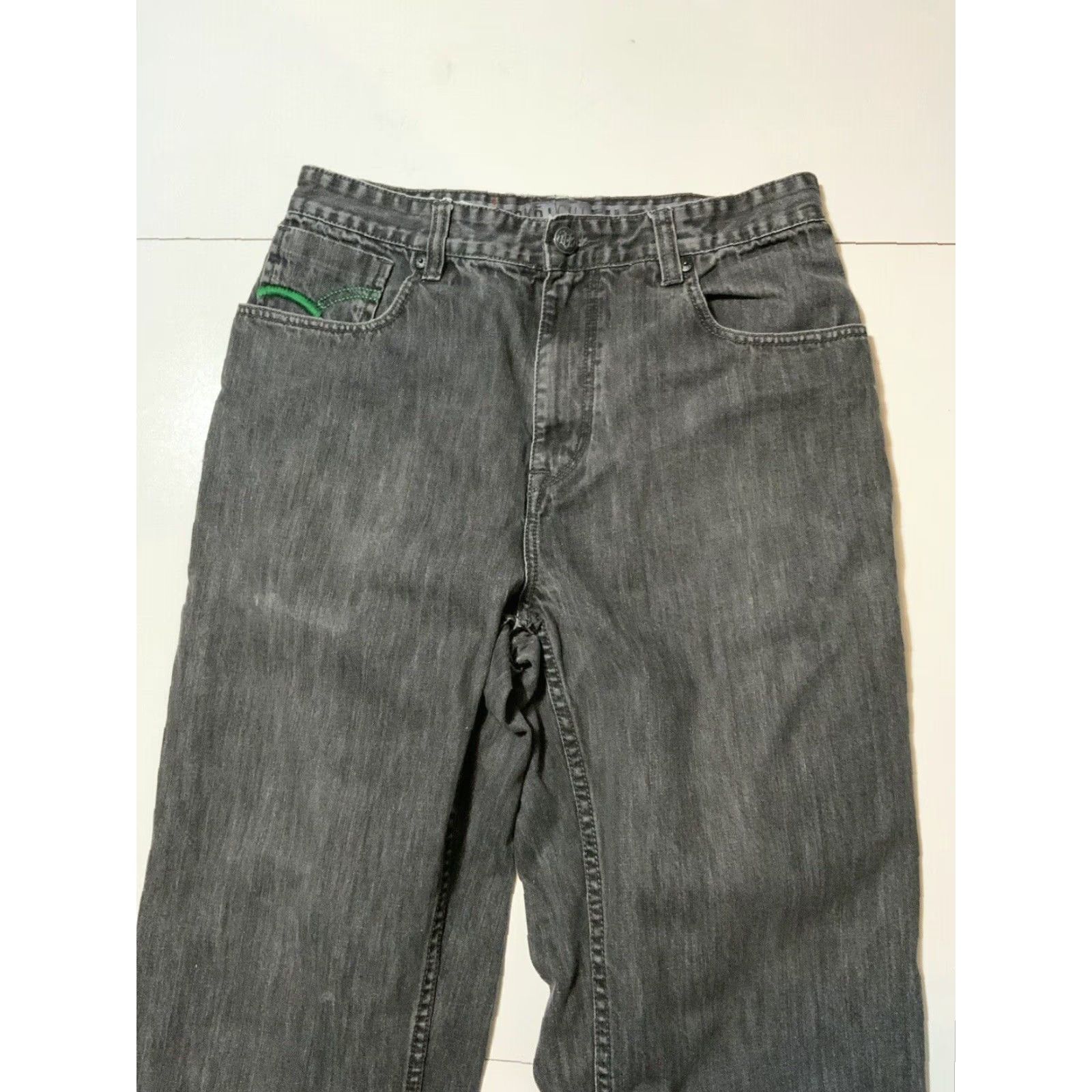 Ecko Unltd. VINTAGE Marc Ecko Baggy Denim Jeans 34 Black Embroidered Pocket Y2K Men Size US 34 / EU 50 - 5 Thumbnail