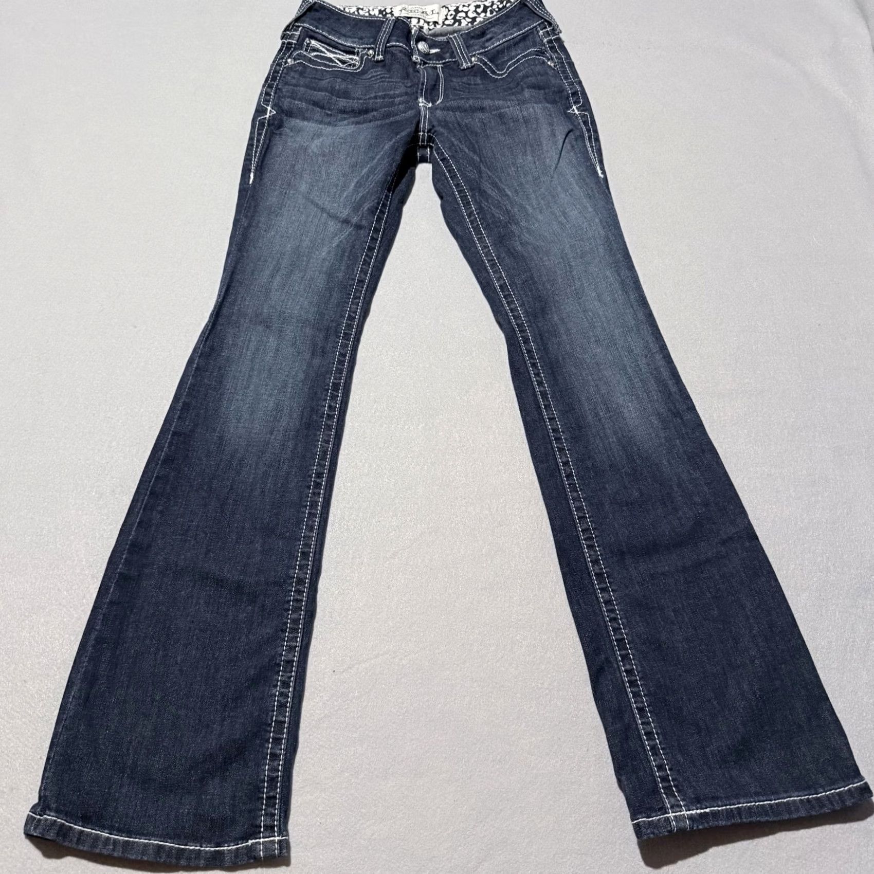 Ariat Ariat Jeans Blue Bootcut 26x31 Womens Low Rise Denim Jeans - 5-Pocket, Dark Wash, Button Zip, Regular Rise, City Cowboys & Western Womens Size 26" / US 2 / IT 38 - 2 Thumbnail