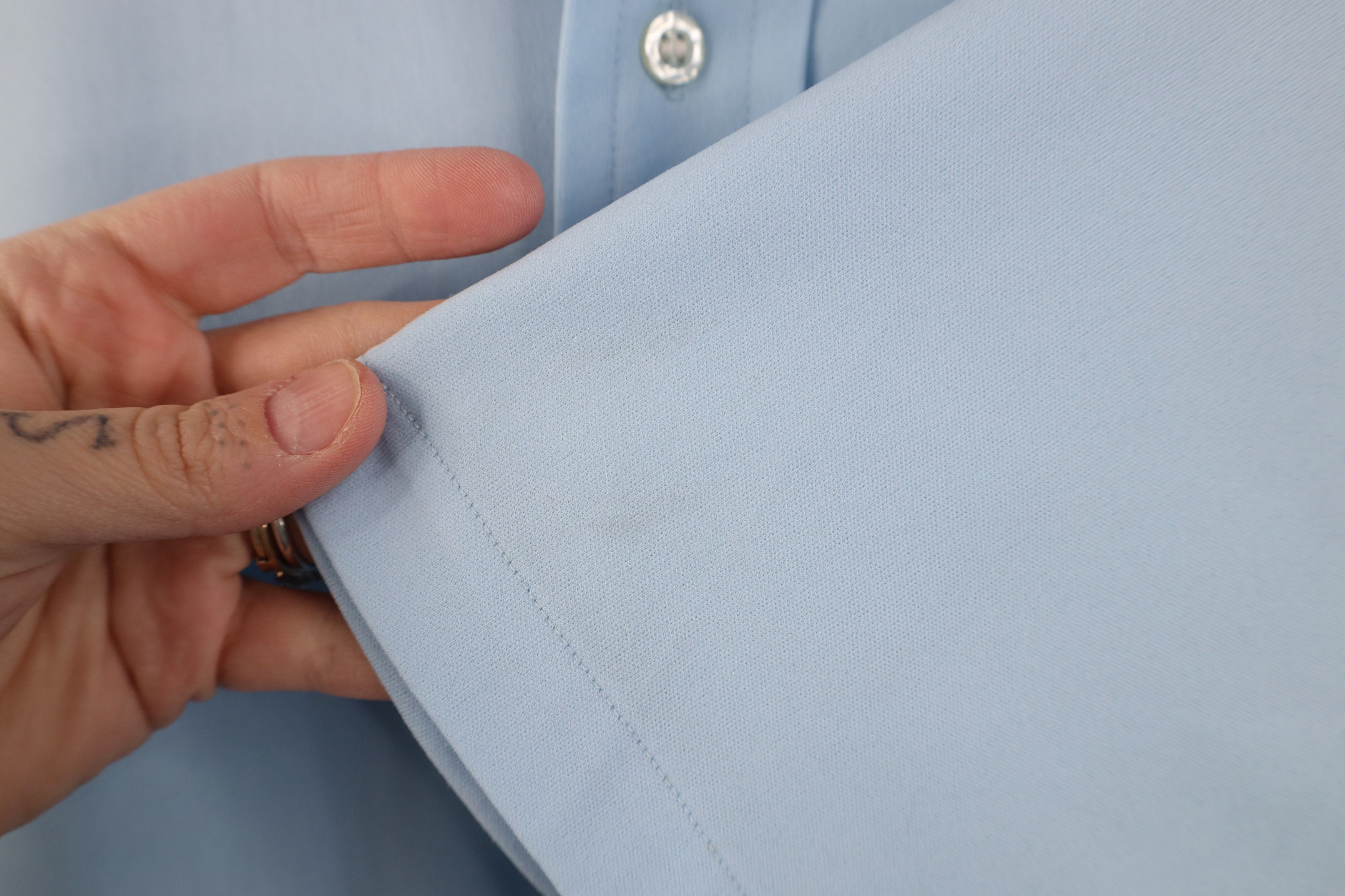 Vintage Vintage 70s Streetwear Knit Short Sleeve Button Shirt Blue Size US M / EU 48-50 / 2 - 5 Thumbnail