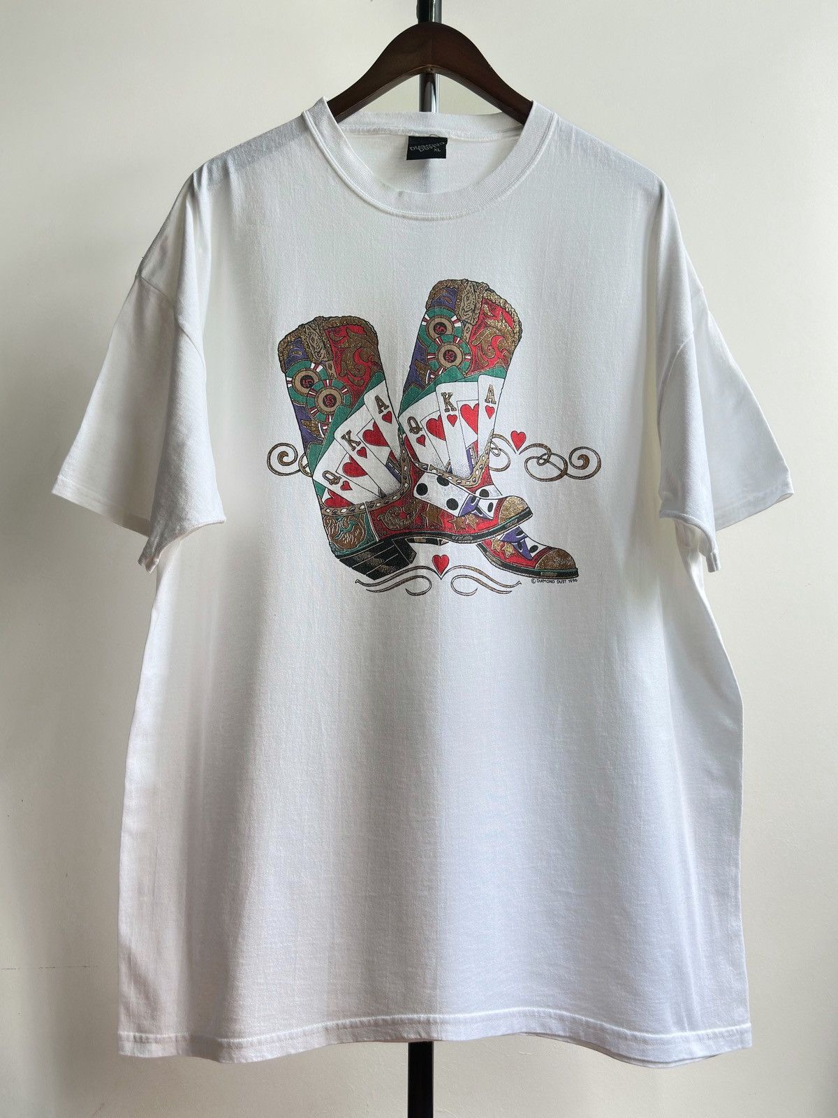 Vintage Vintage 1996 Diamond Dust Cowboy Art Graphic Tee Size US XL / EU 56 / 4 - 1 Thumbnail