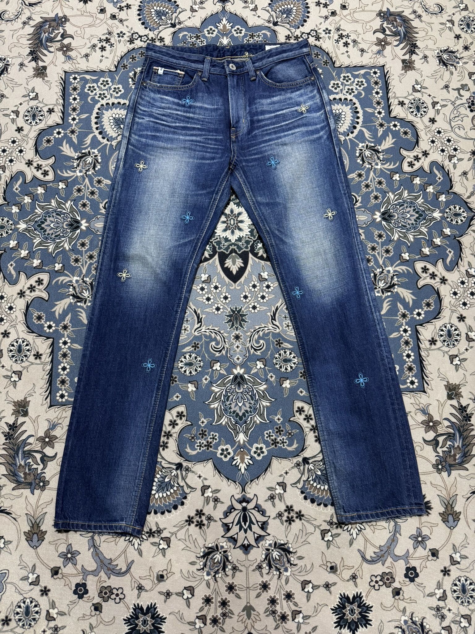Japanese Brand Edwin Embroider Denim Tear Selvadge Jeans