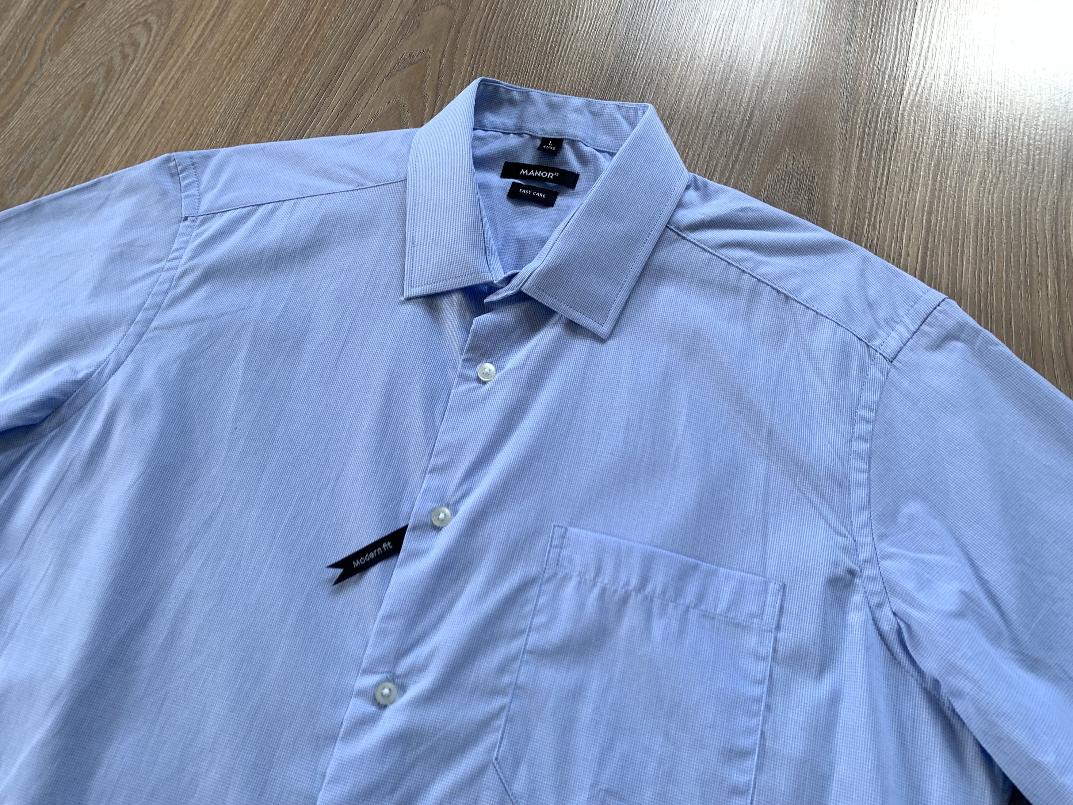 Other Manor Modern Fit Light Blue Button Up Shirt Size US L / EU 52-54 / 3 - 4 Thumbnail