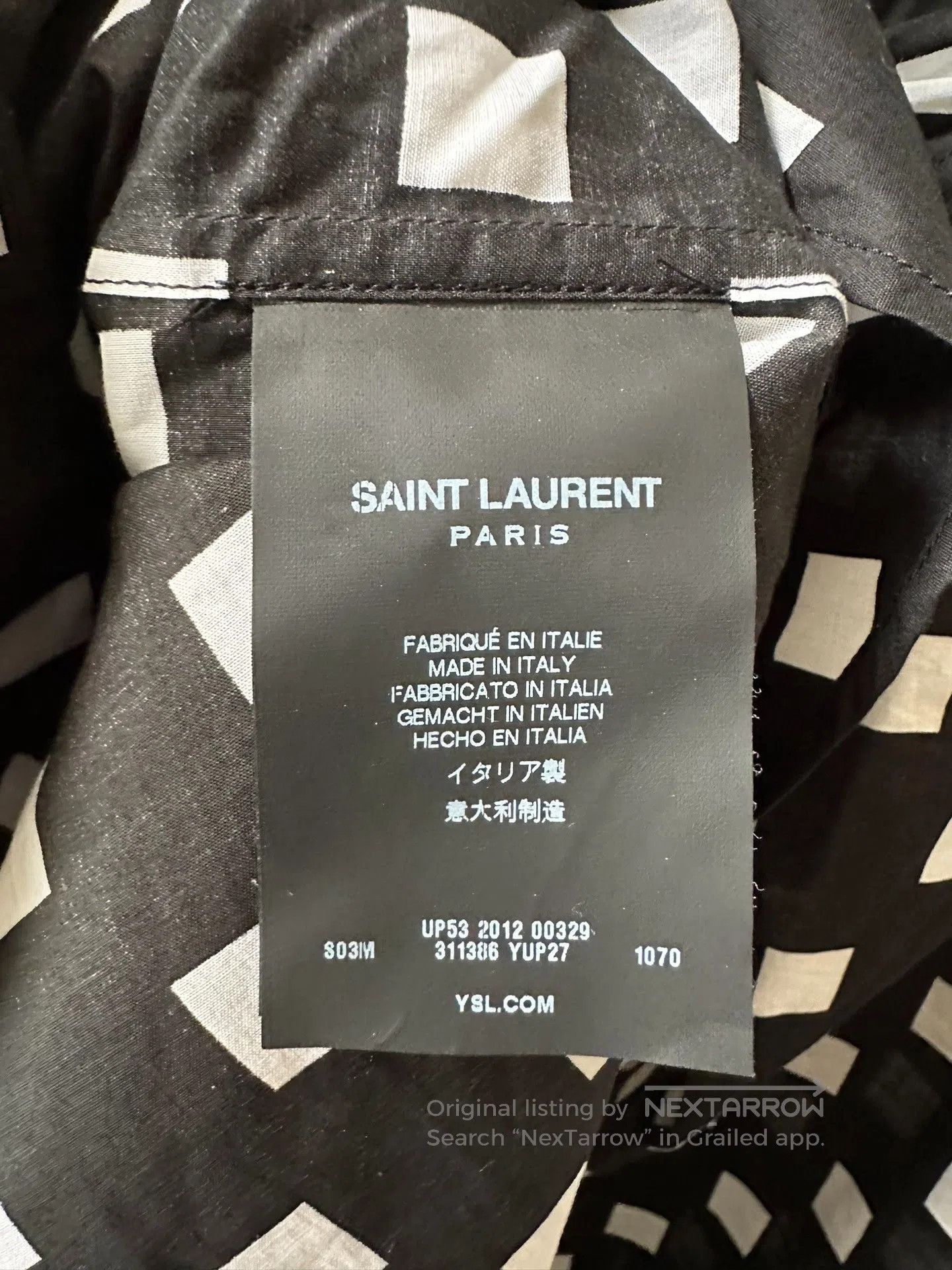 Saint Laurent Paris saint laurent black and white check shirt. Size US M / EU 48-50 / 2 - 6 Thumbnail
