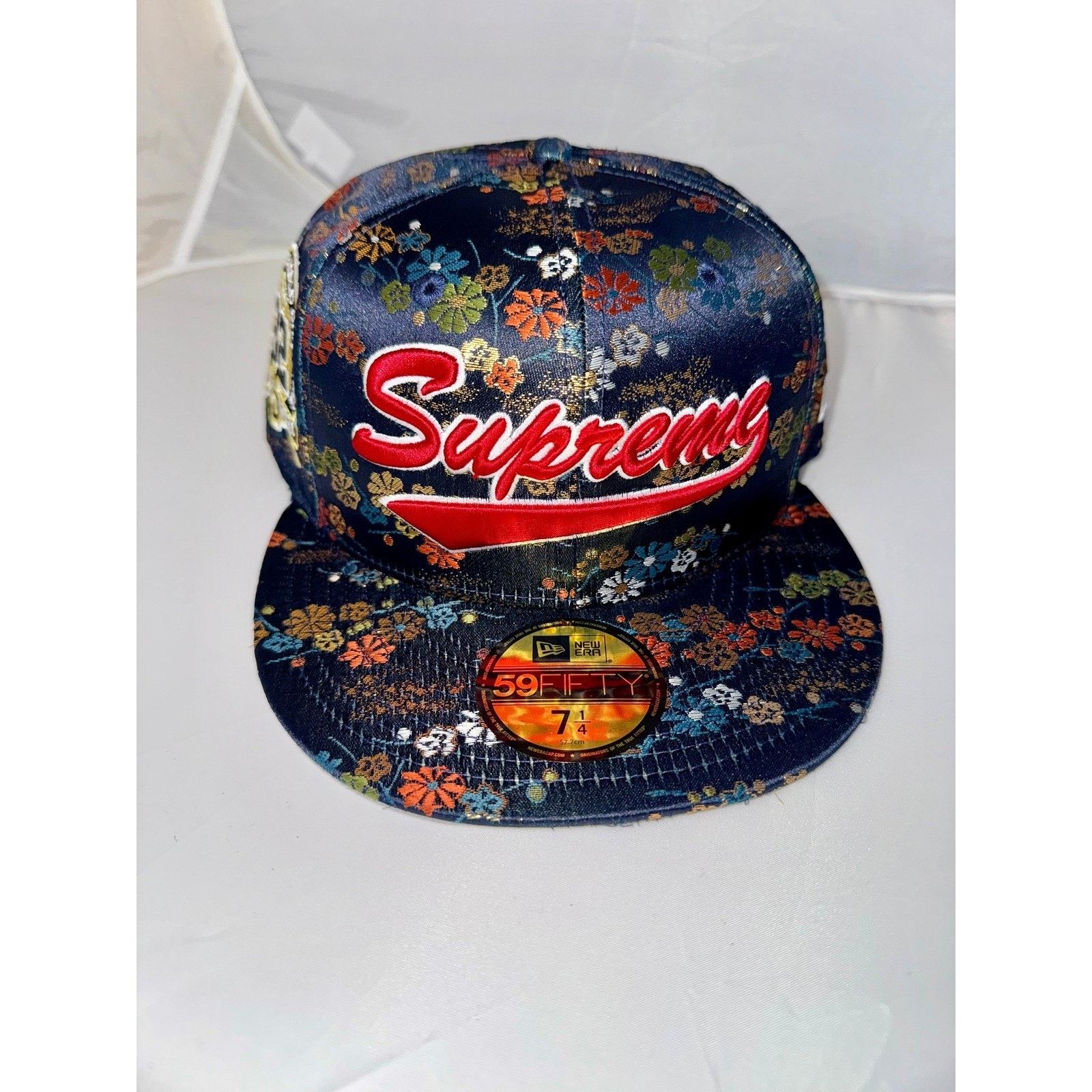 Supreme SS19 Supreme Text Stripe New Era Blue Hat | Grailed