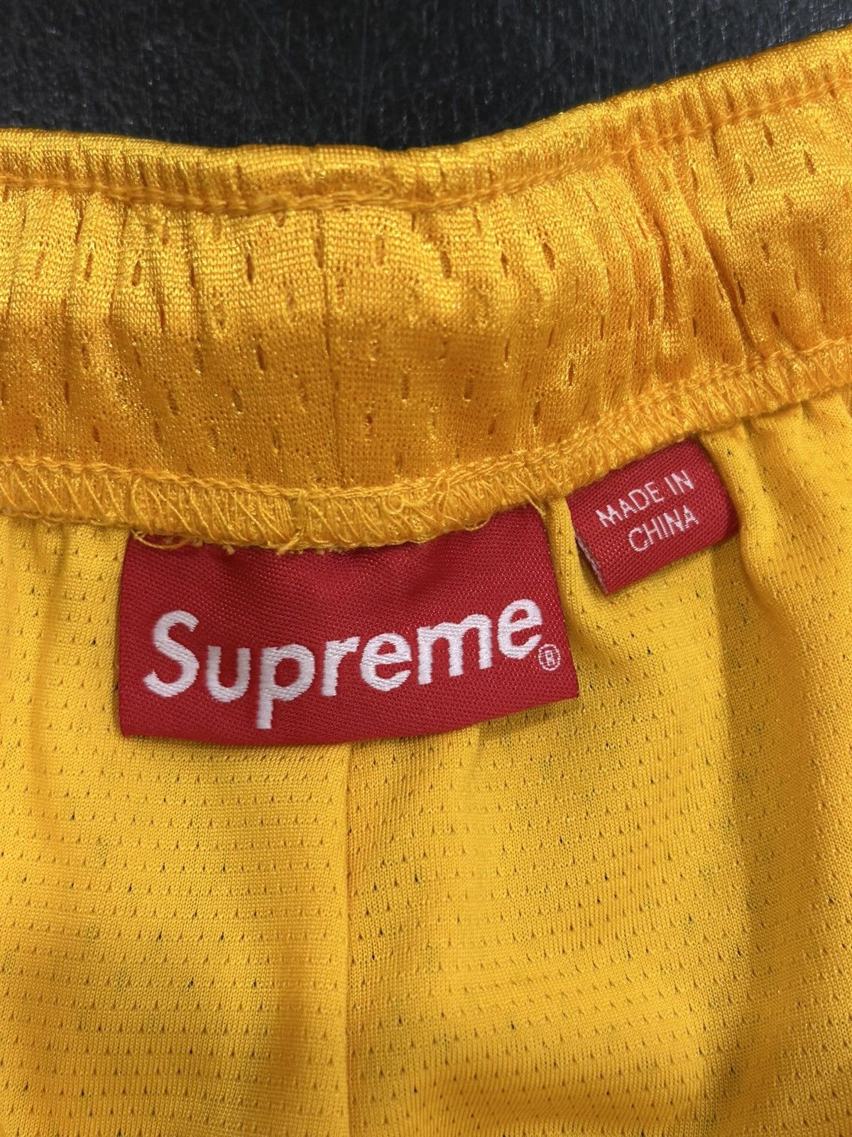 Supreme Mesh Box Logo Shorts - Yellow