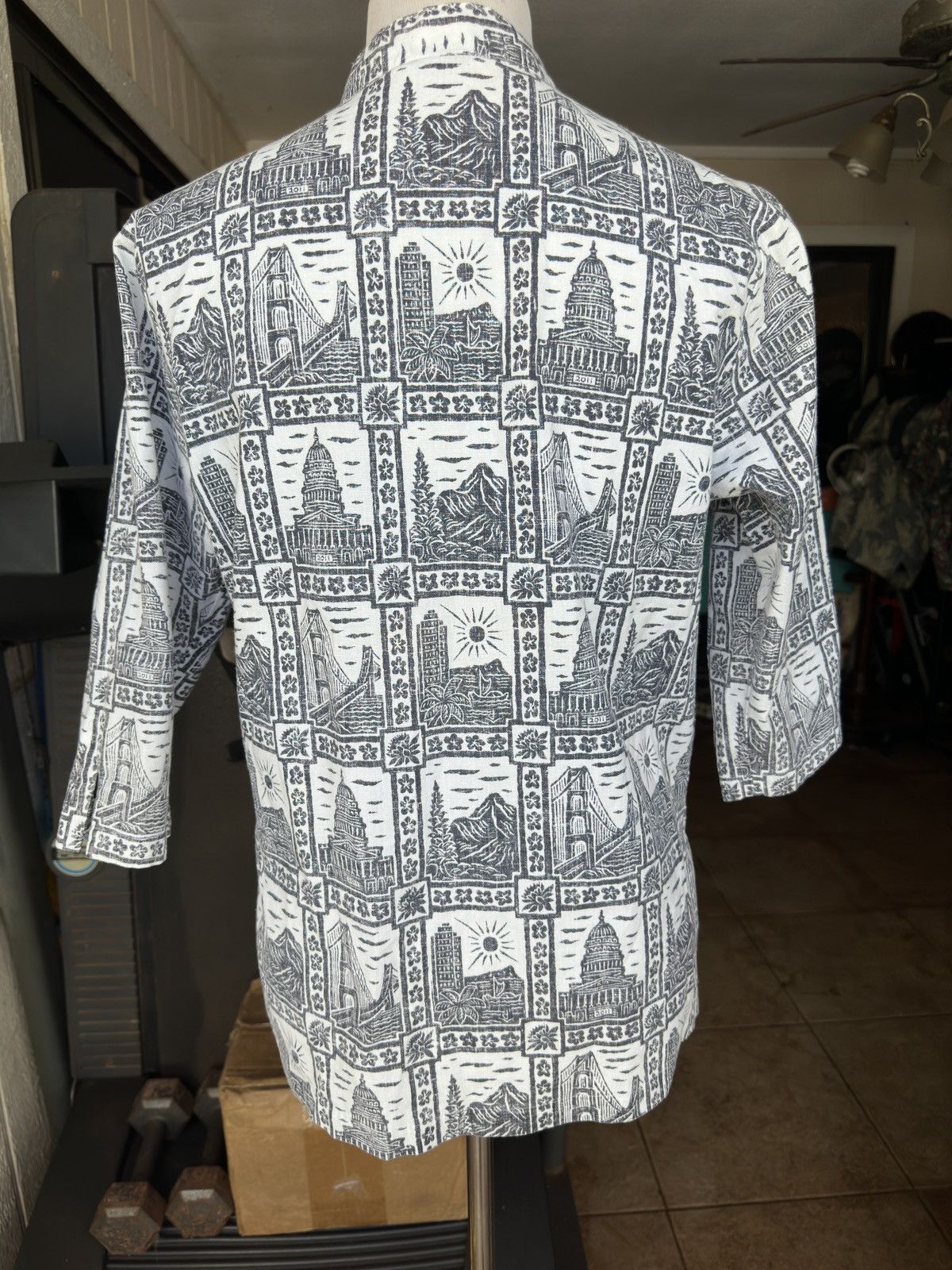 Reyn Spooner Reyn Spooner Chinese Collar 3/4 Sleeves White/Gray Women's S Size S / US 4 / IT 40 - 2 Thumbnail