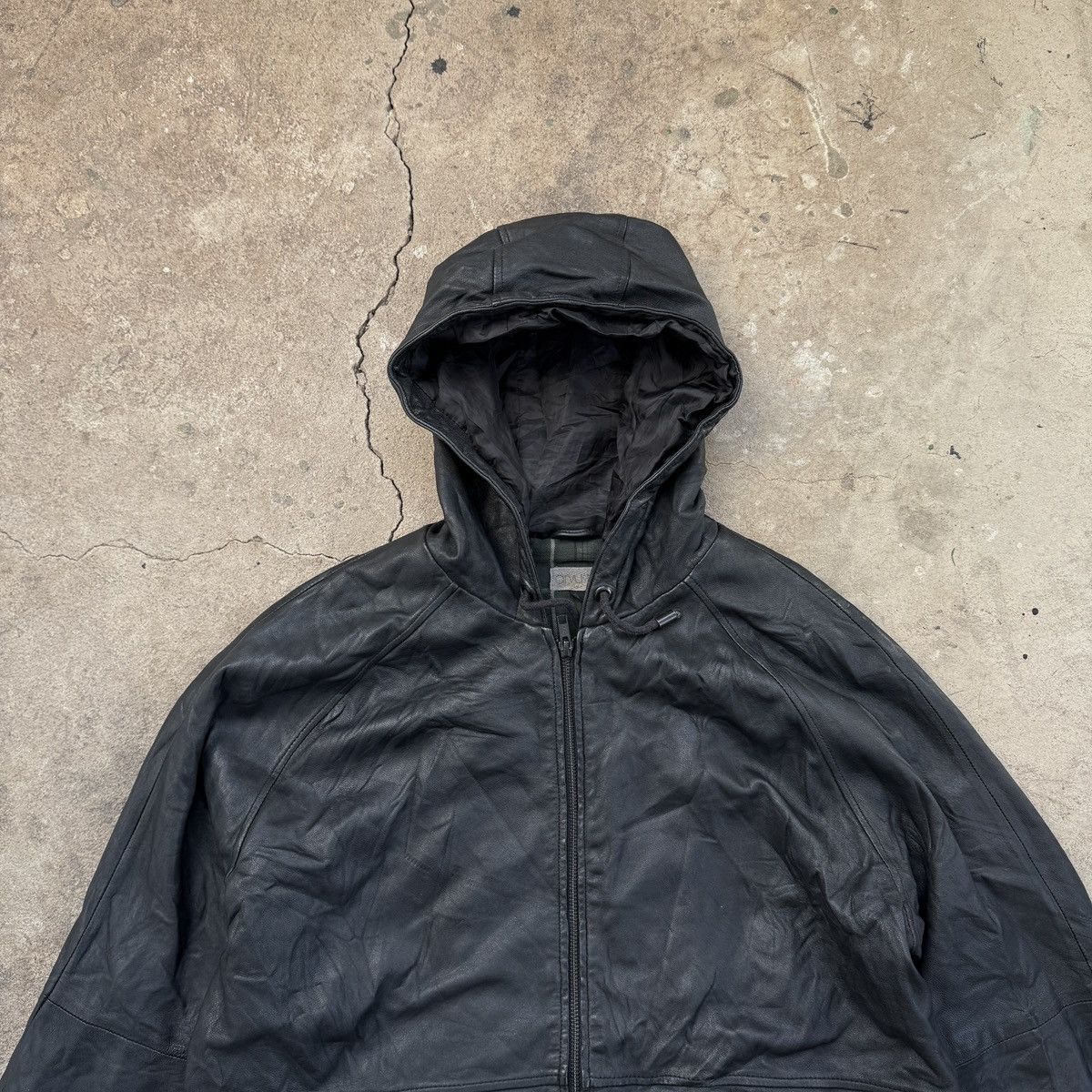 If Six Was Nine Arvust Avant Garde Hooded Leather Jacket Size US L / EU 52-54 / 3 - 4 Thumbnail