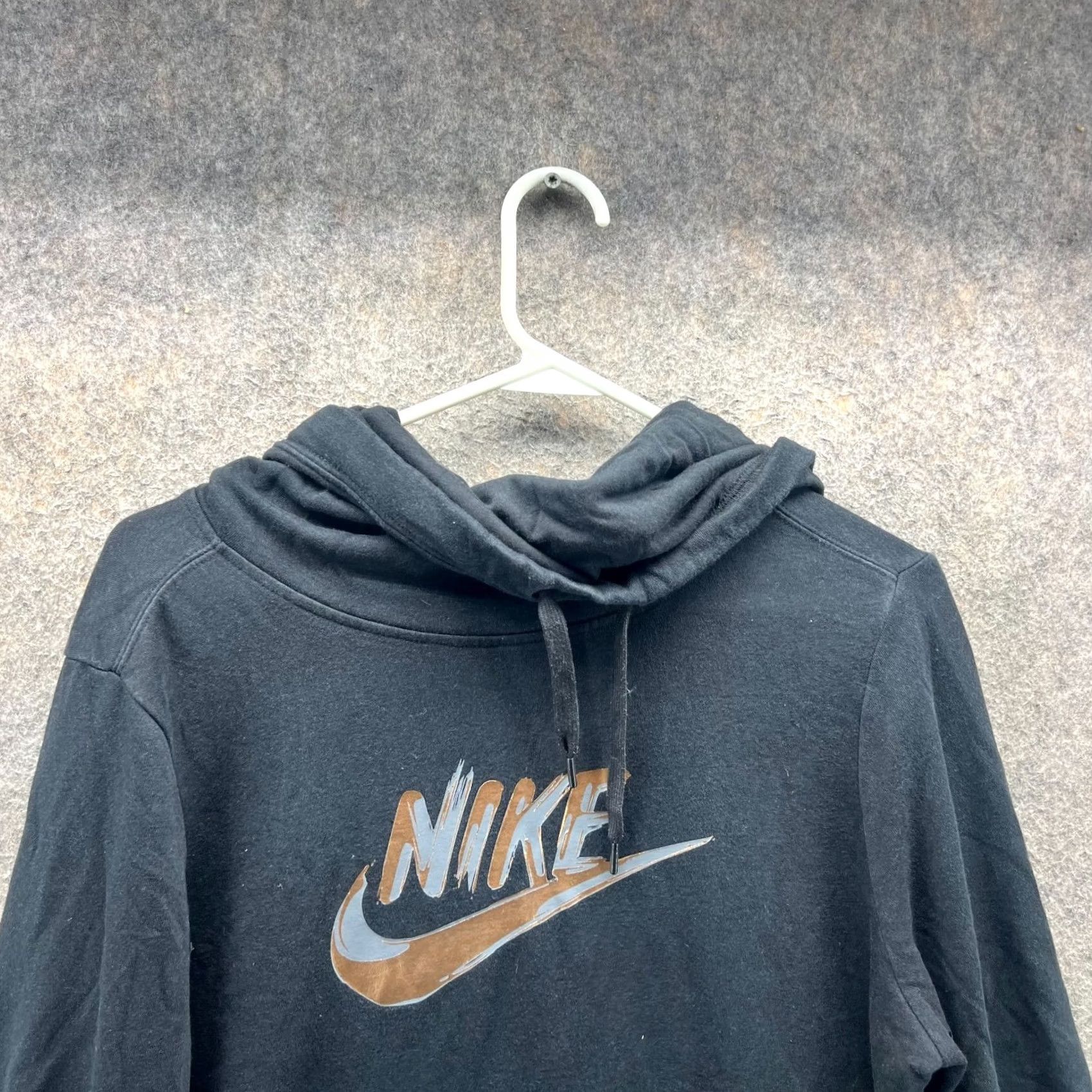Nike Nike Hoodie Mens Medium Black Fleece Pullover Swoosh Logo Crew Neck Fleece Pullover Zoo Size M / US 6-8 / IT 42-44 - 4 Thumbnail