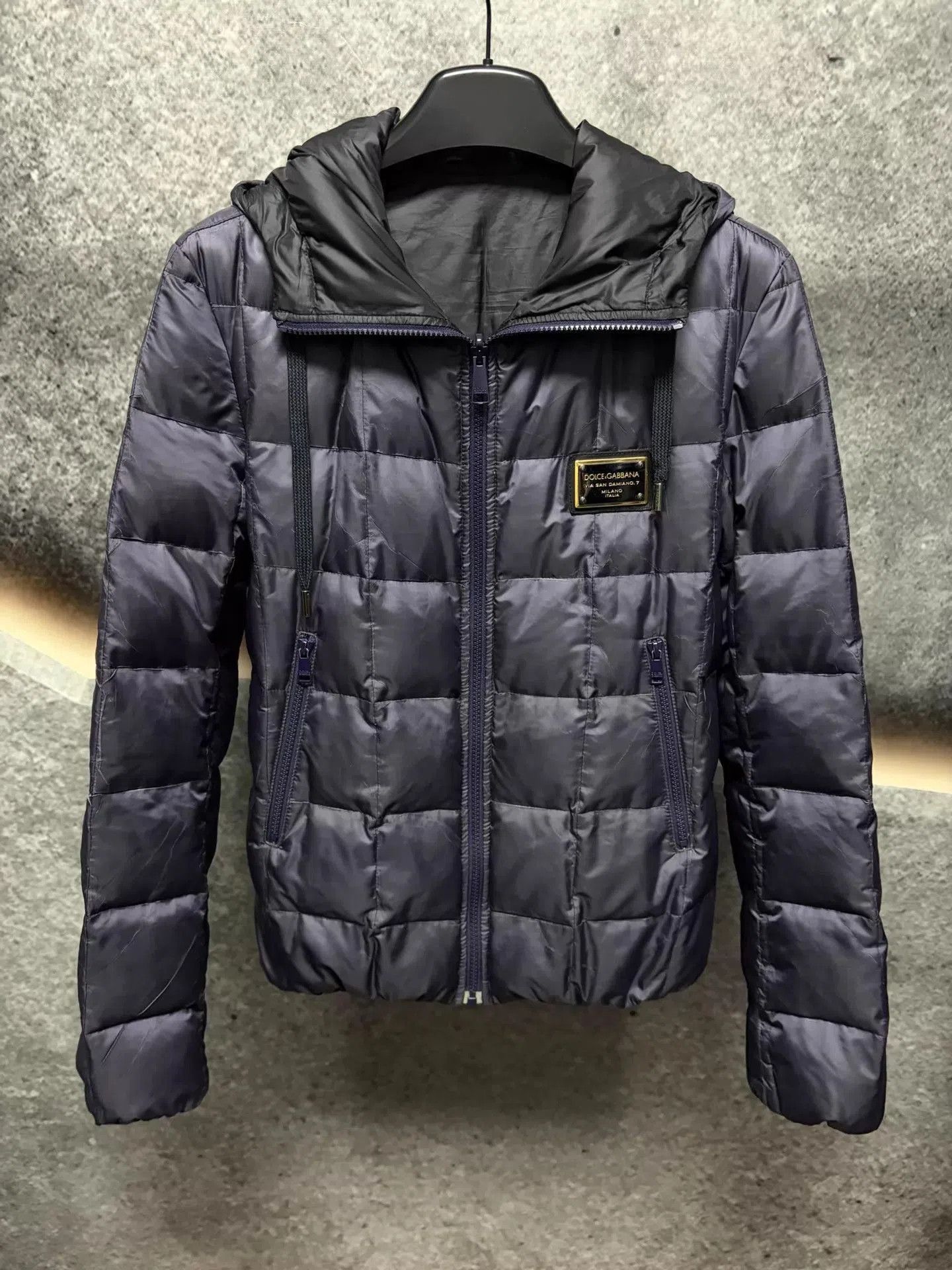 Dolce & Gabbana Dolce&Gabbana D&G Hooded Black Puffer Jacket size