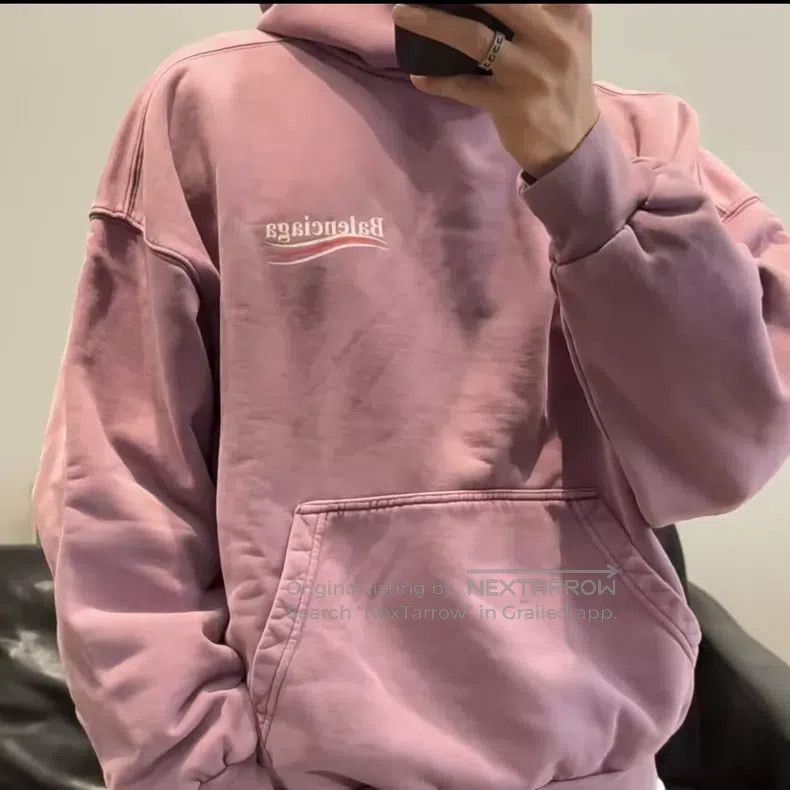 Balenciaga Balenciaga Wave Logo Printed Purple Hoodie Size US M / EU 48-50 / 2 - 6 Thumbnail
