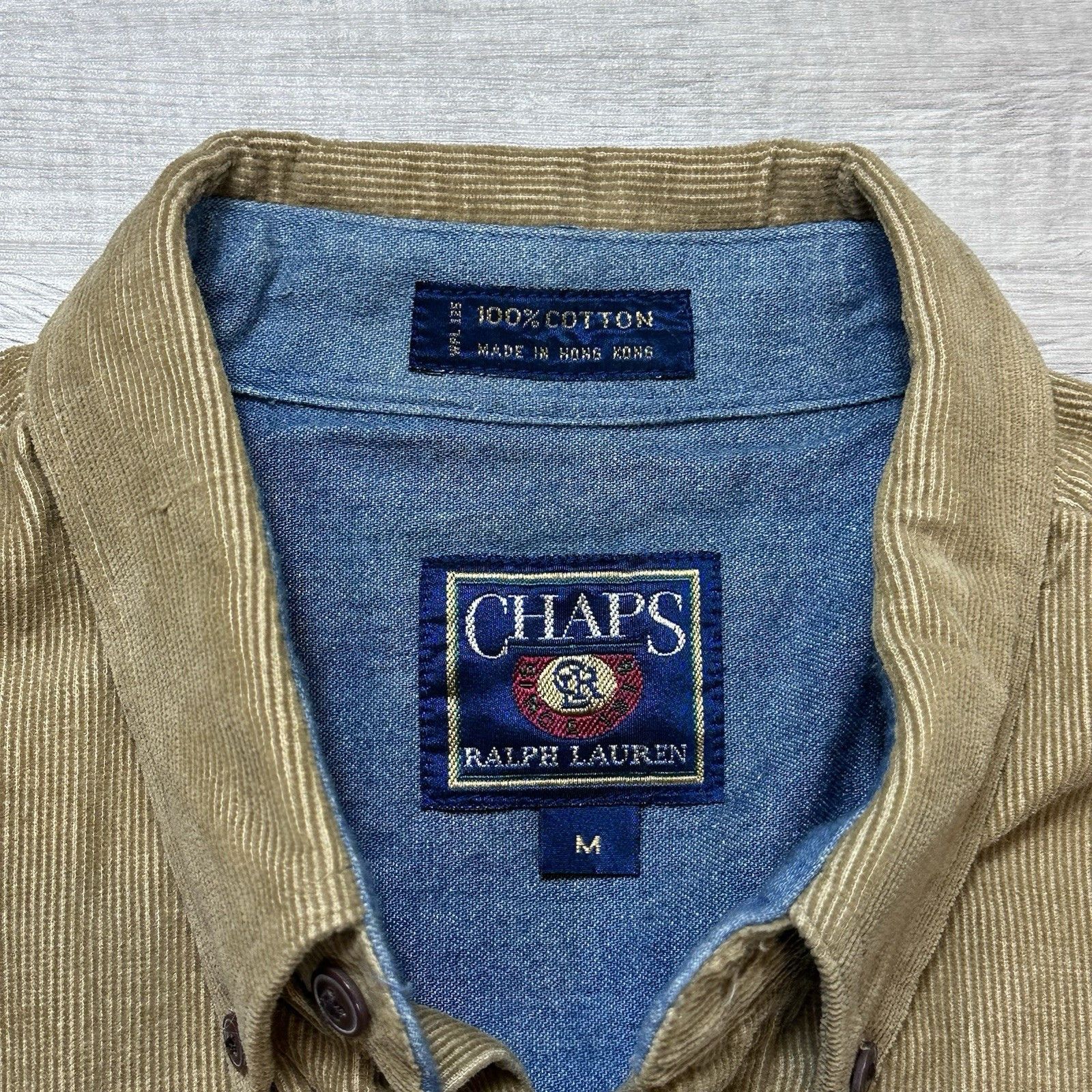 Chaps Ralph Lauren Chaps Ralph Lauren Vintage 90's Long Sleeve Corduroy Shirt Size US M / EU 48-50 / 2 - 8 Thumbnail