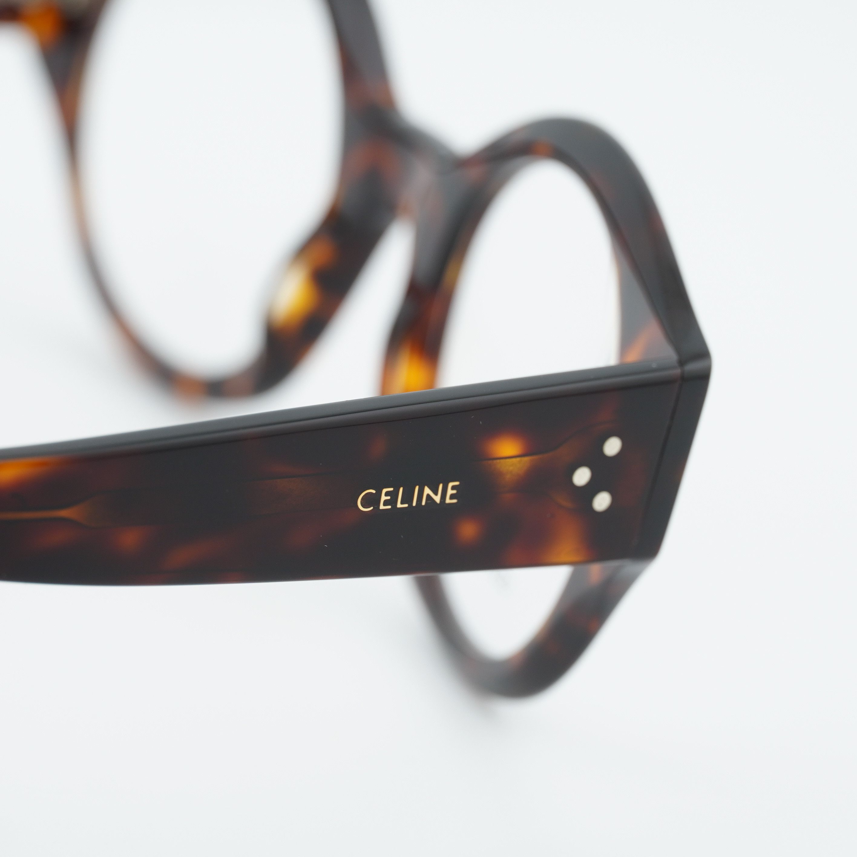 Celine Celine CL50123I 052 Eyeglasses Havana 48mm Round Frame Size ONE SIZE - 5 Thumbnail