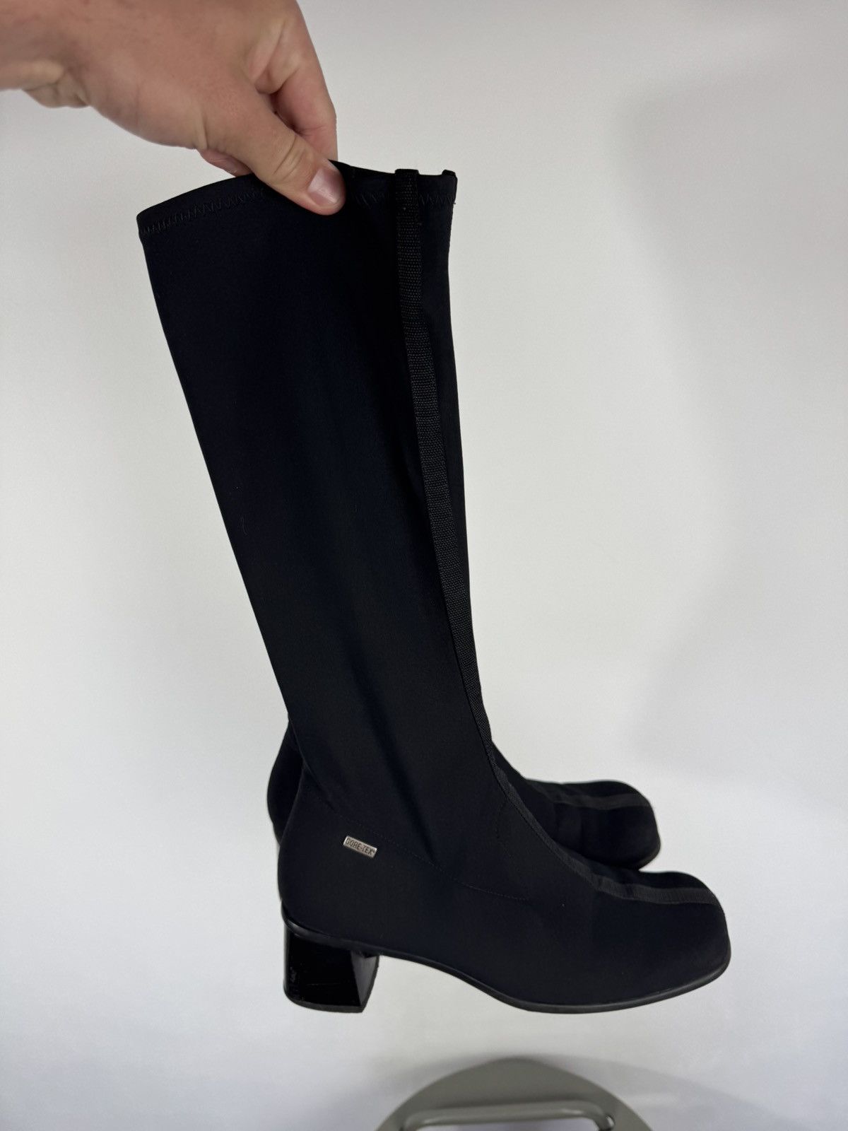 Other Vintage Gore Tex Black Stretch Knee High Boots Block Heel 39 Size US 8 / IT 38 - 14 Thumbnail