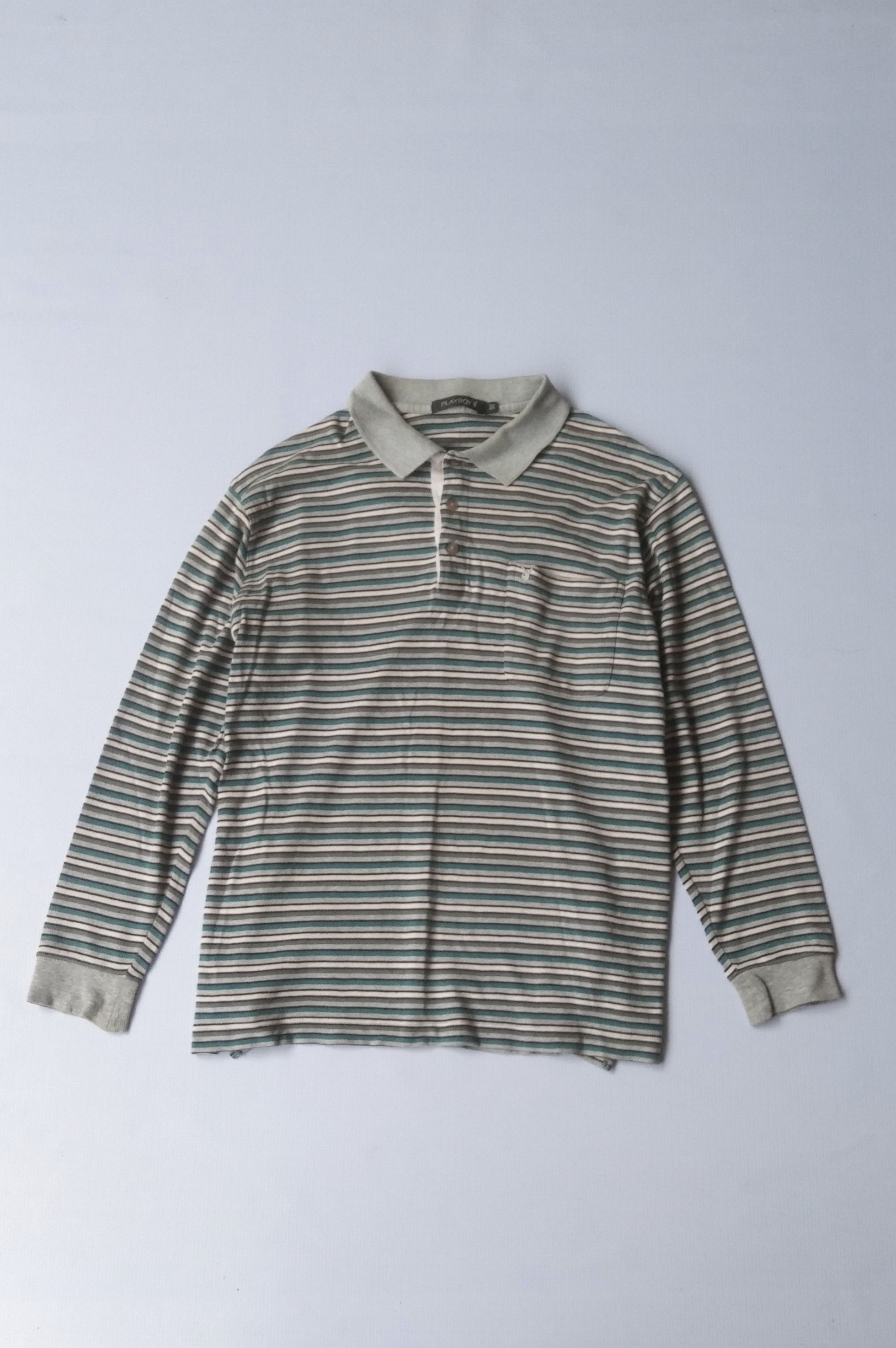 Playboy Vtg playboy stripe long poloshirt Size US M / EU 48-50 / 2 - 1 Thumbnail